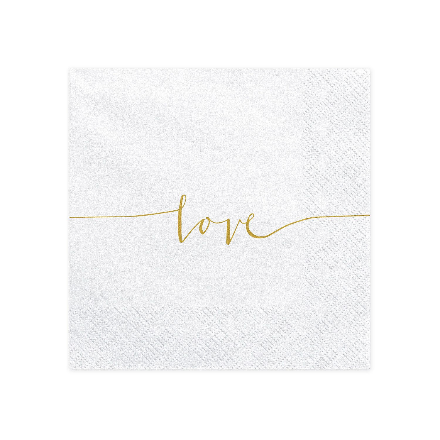 partydeco Hängedekoration Салфетки Love Weiß/Gold 33x33cm/20 St.