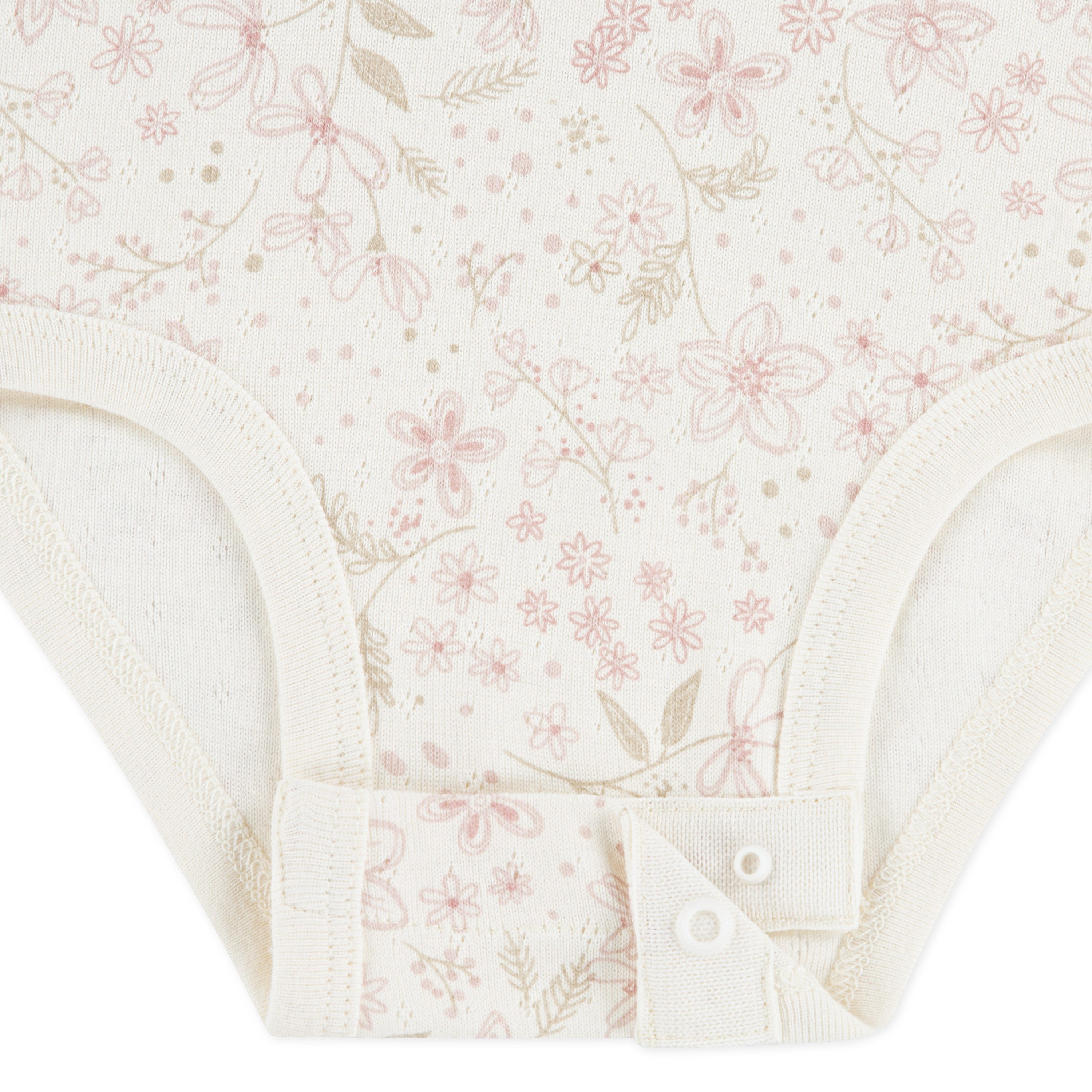 HUGGIES babywear Body & Hose HUGG BODYSUIT PANT ATTACHMENT (Set, 3-tlg) & Stirnband mit Blümchenmotiv