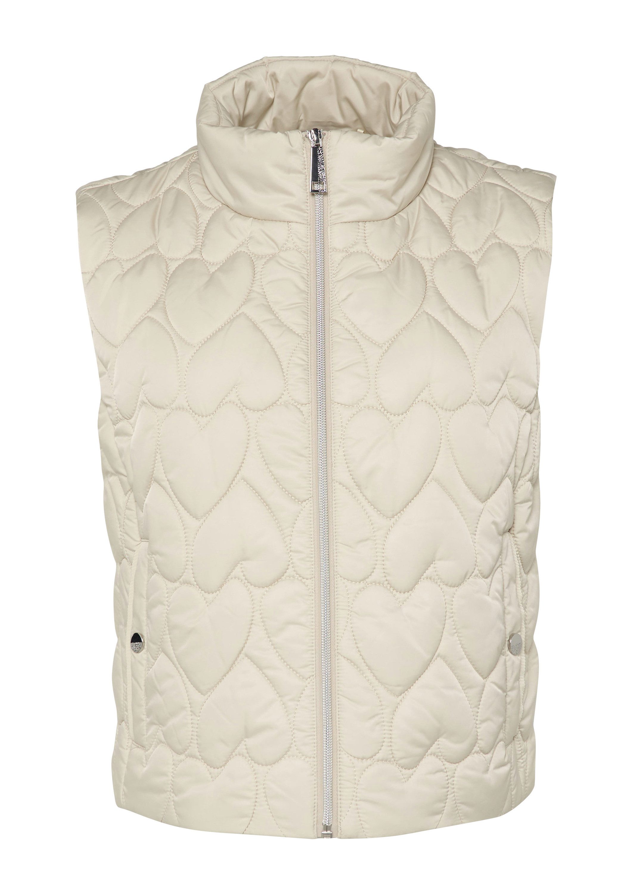 s.Oliver Outdoorjacke Outdoor-Weste Verkürzte Steppweste mit Herzmuster
