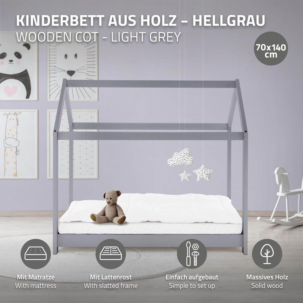 ML-DESIGN Spielbett Hausbett Kinderbett inkl. Lattenrost günstig online kaufen