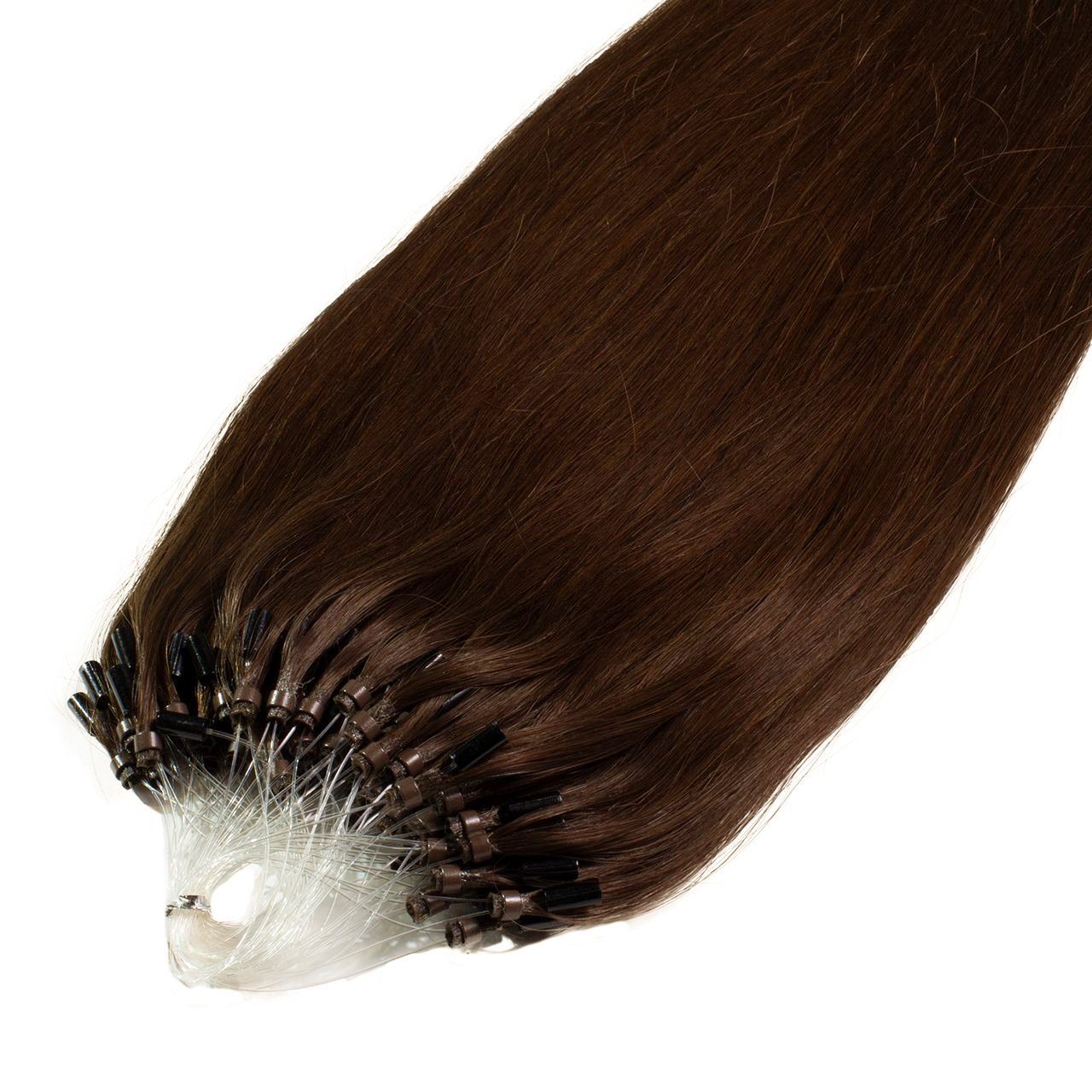 hair2heart Echthaar-Extension Premium Microring Extensions #6/3 Dunkelblond Gold 40cm