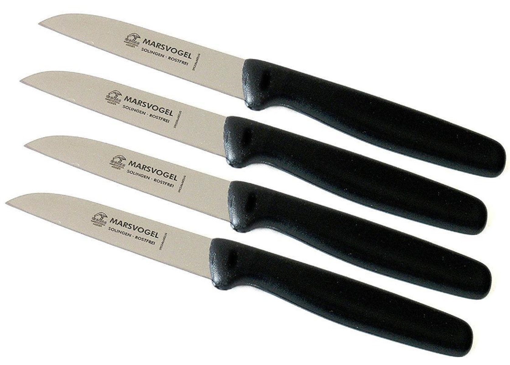 Marsvogel Schälmesser 4 Stück Schälmesser 3" gerade PP schwarz Solingen