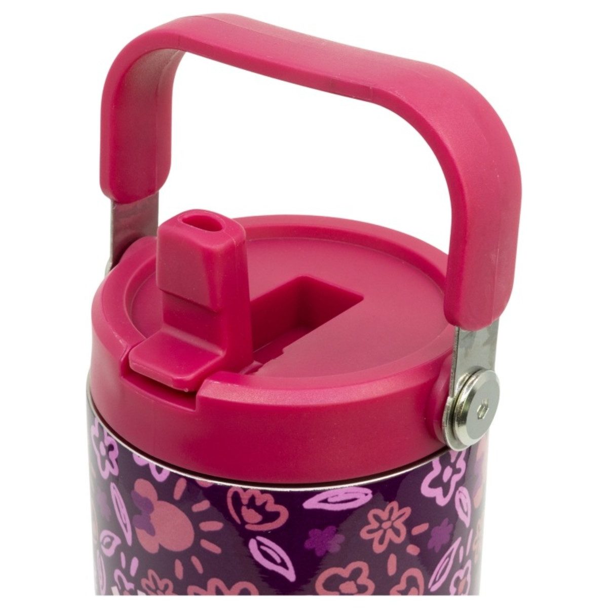 Disney Minnie Mouse Thermobecher Edelstahl Thermobecher 860 ml mit Griff und Klappdeckel, Edelstahl