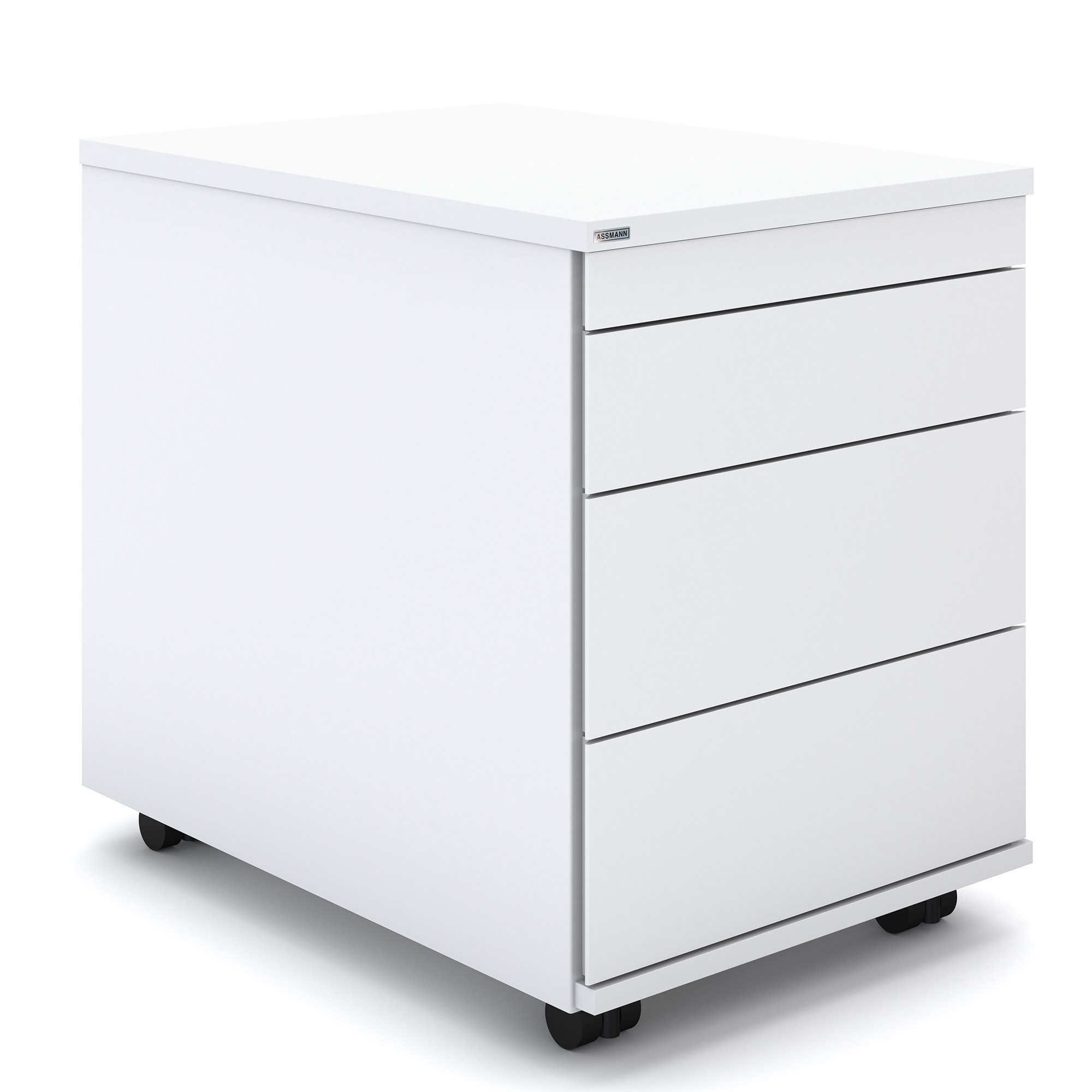 ASSMANN Büromöbel Rollcontainer Pontis, (fertig montiert, für Büro und Homeoffice), TÜV-zertifiziert, Blauer Engel, FEMB Level 3