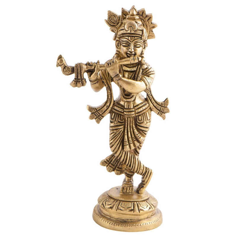 Berk Dekofigur Krishna Figur aus Messing, 18 cm (Standard, 1 St)