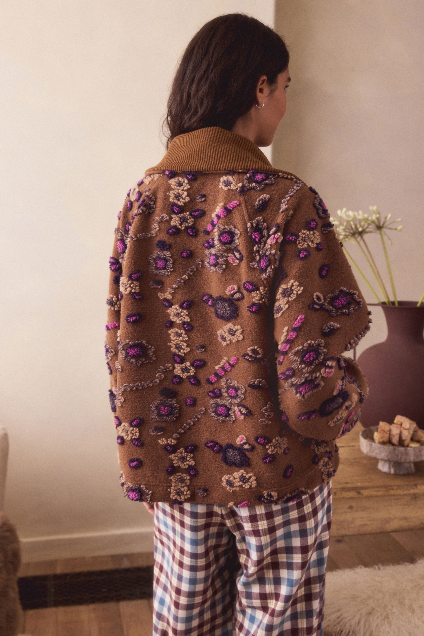 Next Fleecejacke Strukturiertes Oberteil mit halbem Reißverschluss (1-St) günstig online kaufen