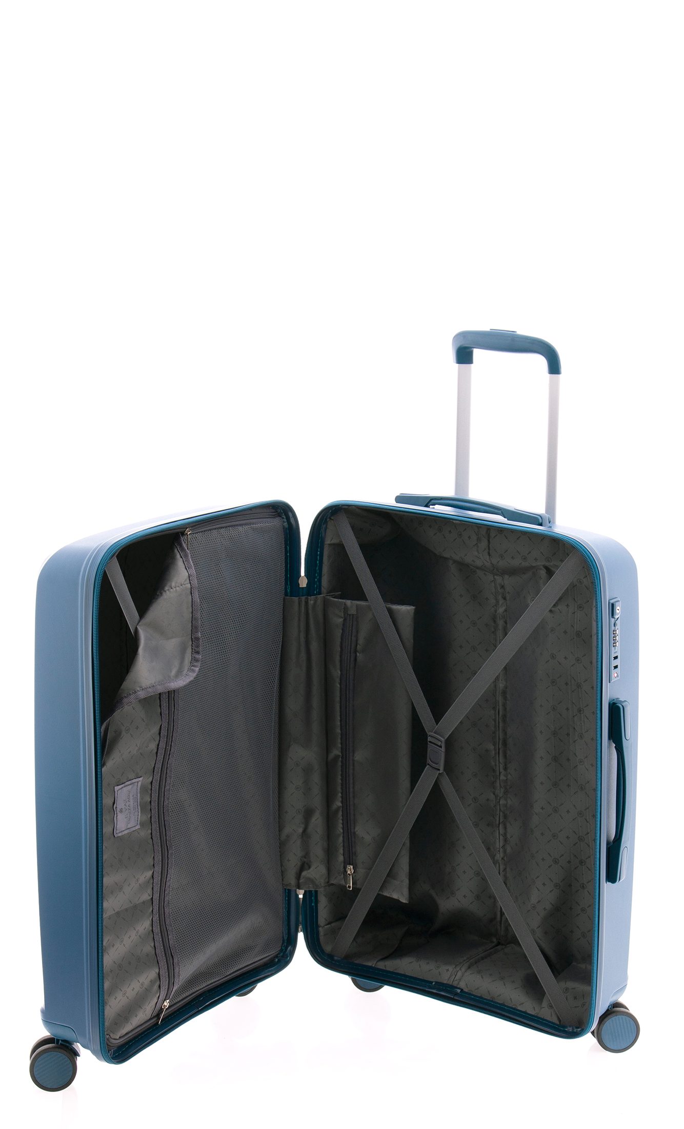 rot, 75 Rollen, od. Koffer schwarz, Polycarbonat, Hartschalen-Trolley 4 TSA-Schloss, - limette cm, GLADIATOR XL blau