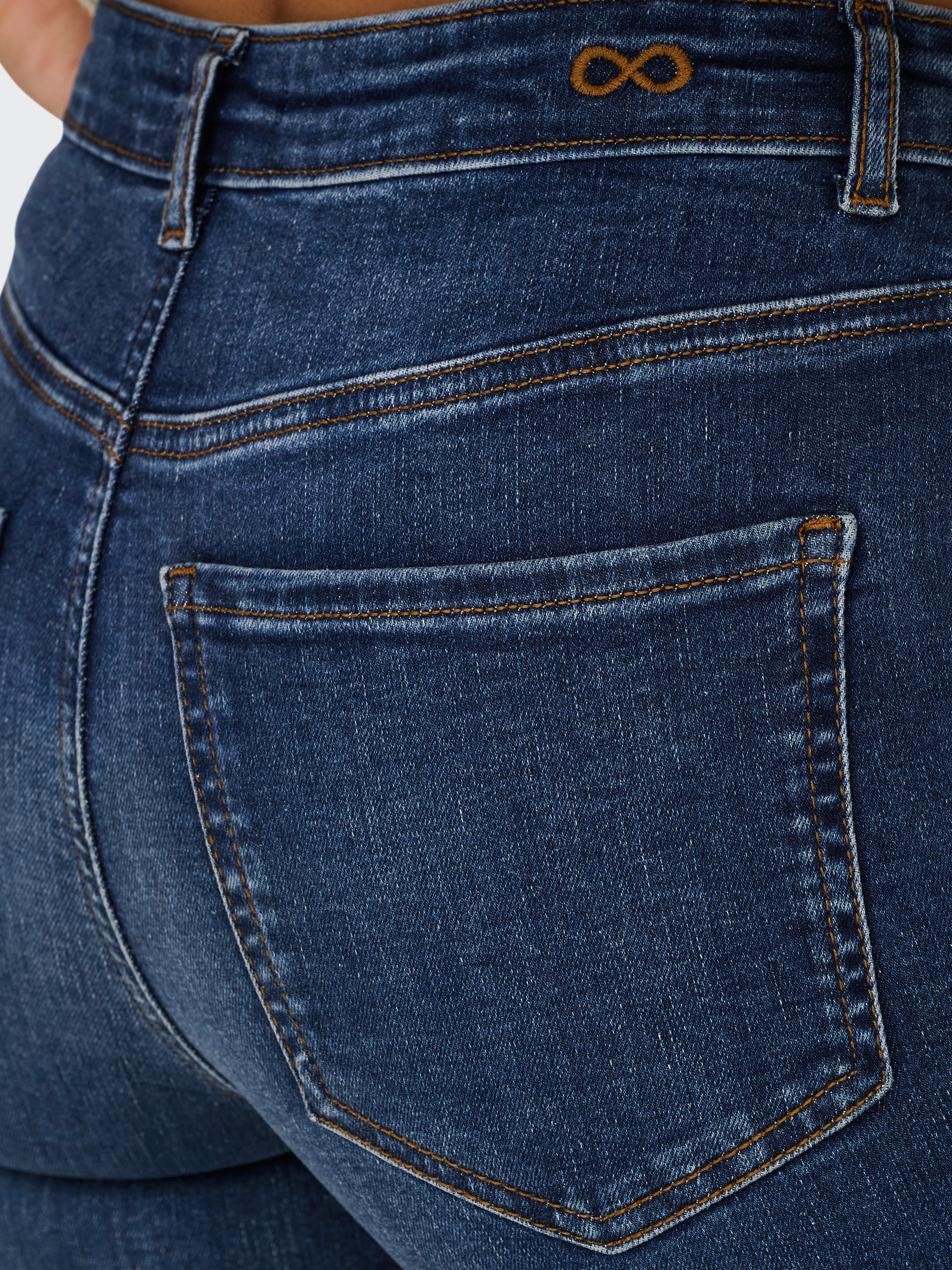 JDY Skinny-fit-Jeans JDYFINA MW SKINNY ANK JNS DB NOOS DNM