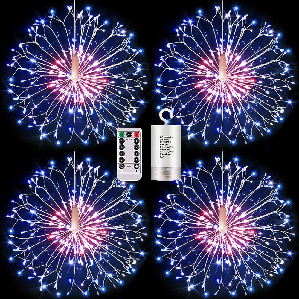 LED-Lichterkette LED Feuerwerk Lichterketten, 8 Modi,Wasserdicht,Batterie