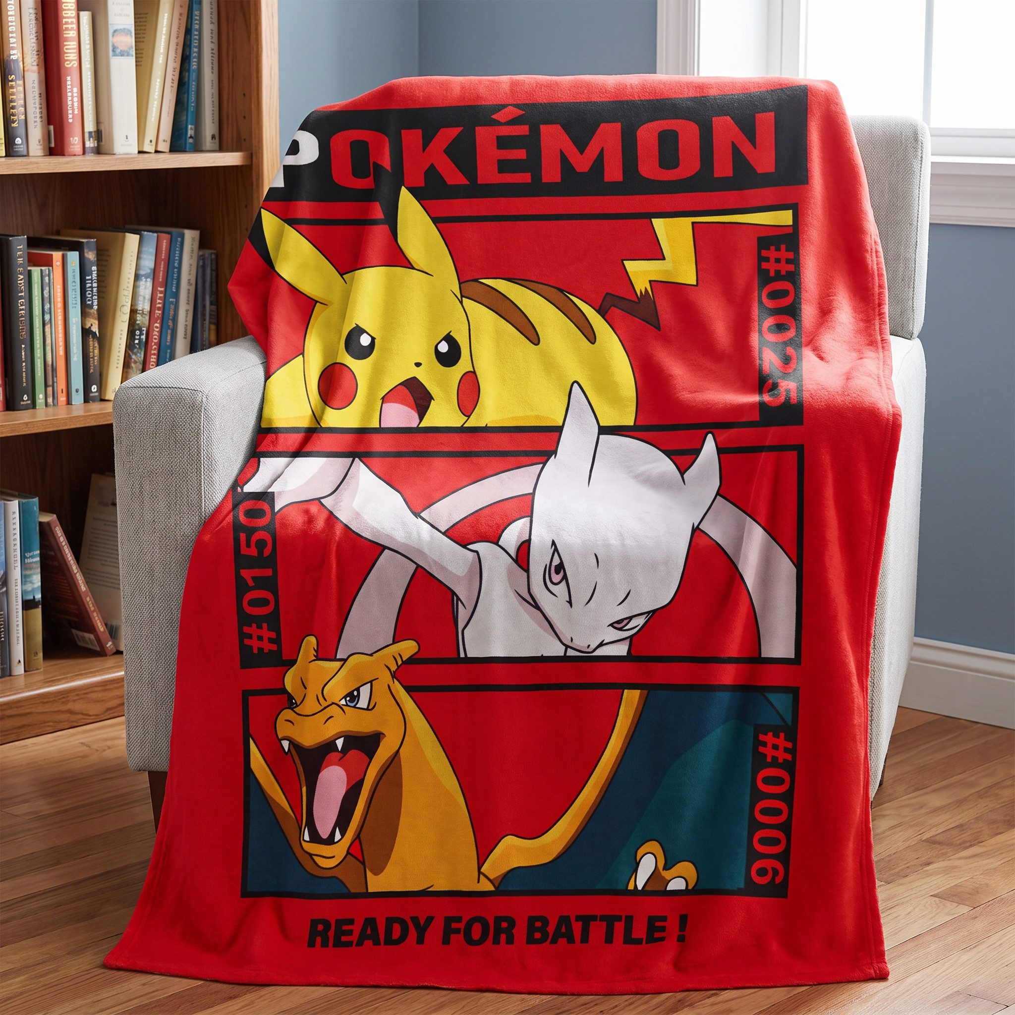 Wohndecke Pokemon Pikachu Mewtu Glurak Kinder Fleecedecke, POKÉMON, leichte Kuscheldecke Gr. 100x140 cm – Bild 5 von 5