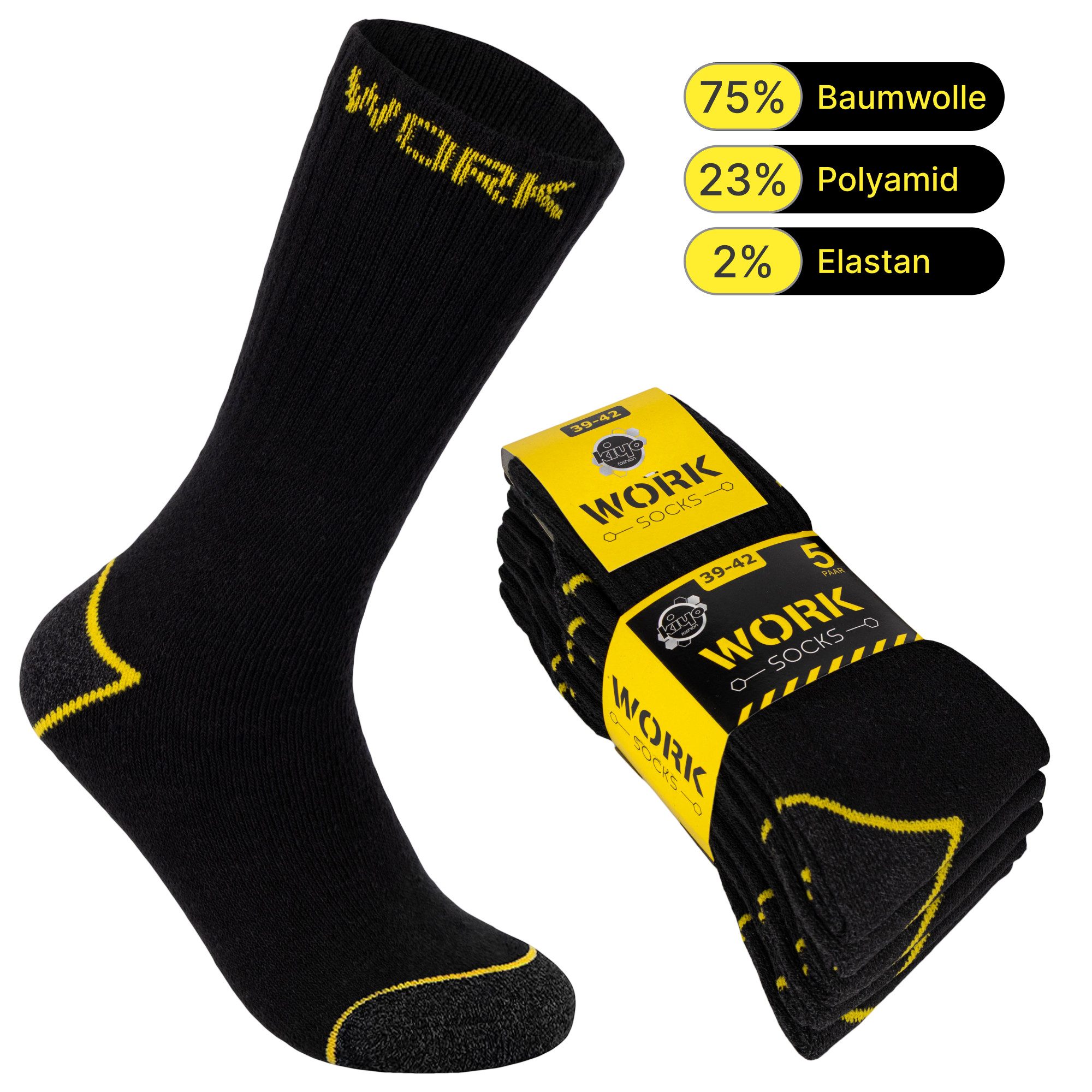 Arbeitssocken Herren Arbeitssocken (10 oder 20 Paar) WORK Socken Baumwolle
