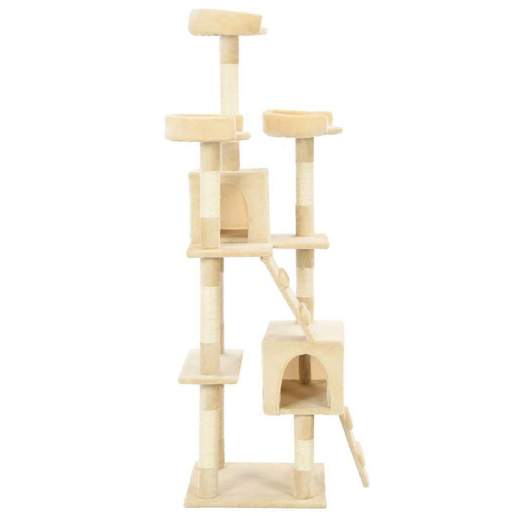 vidaXL Kratzbaum, Katzenbaum mit Sisal-Säulen 170 cm Beige