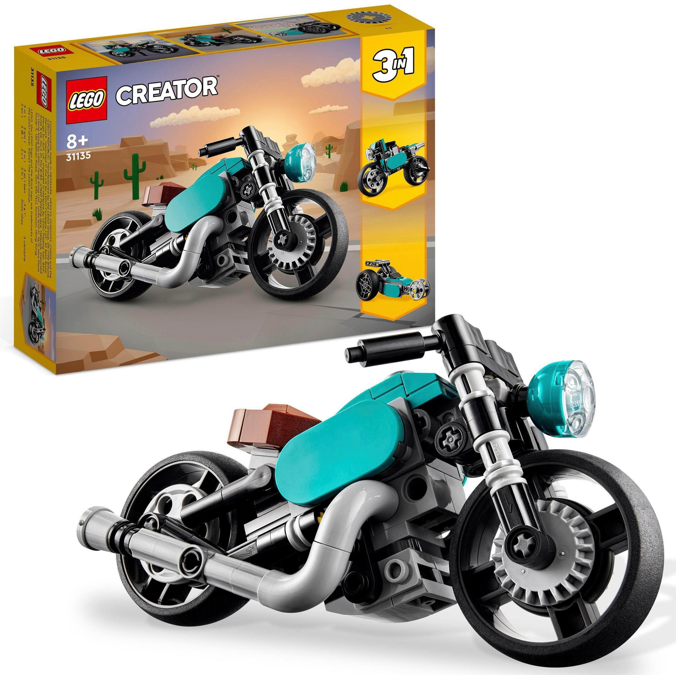 Oldtimer Motorrad (31135), LEGO® Creator 3in1 Konstruktionsspielsteine