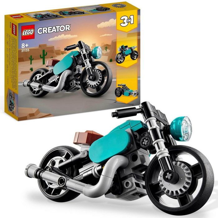 LEGO® Konstruktionsspielsteine Oldtimer Motorrad (31135) LEGO® Creator 3in1 (128 St)