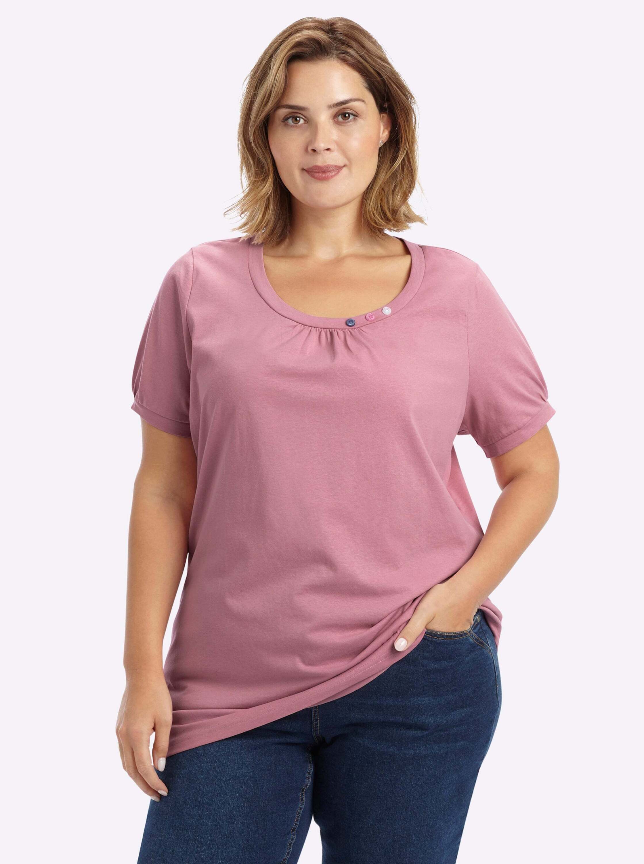 Sieh an! T-Shirt Longshirt Kurzarm günstig online kaufen