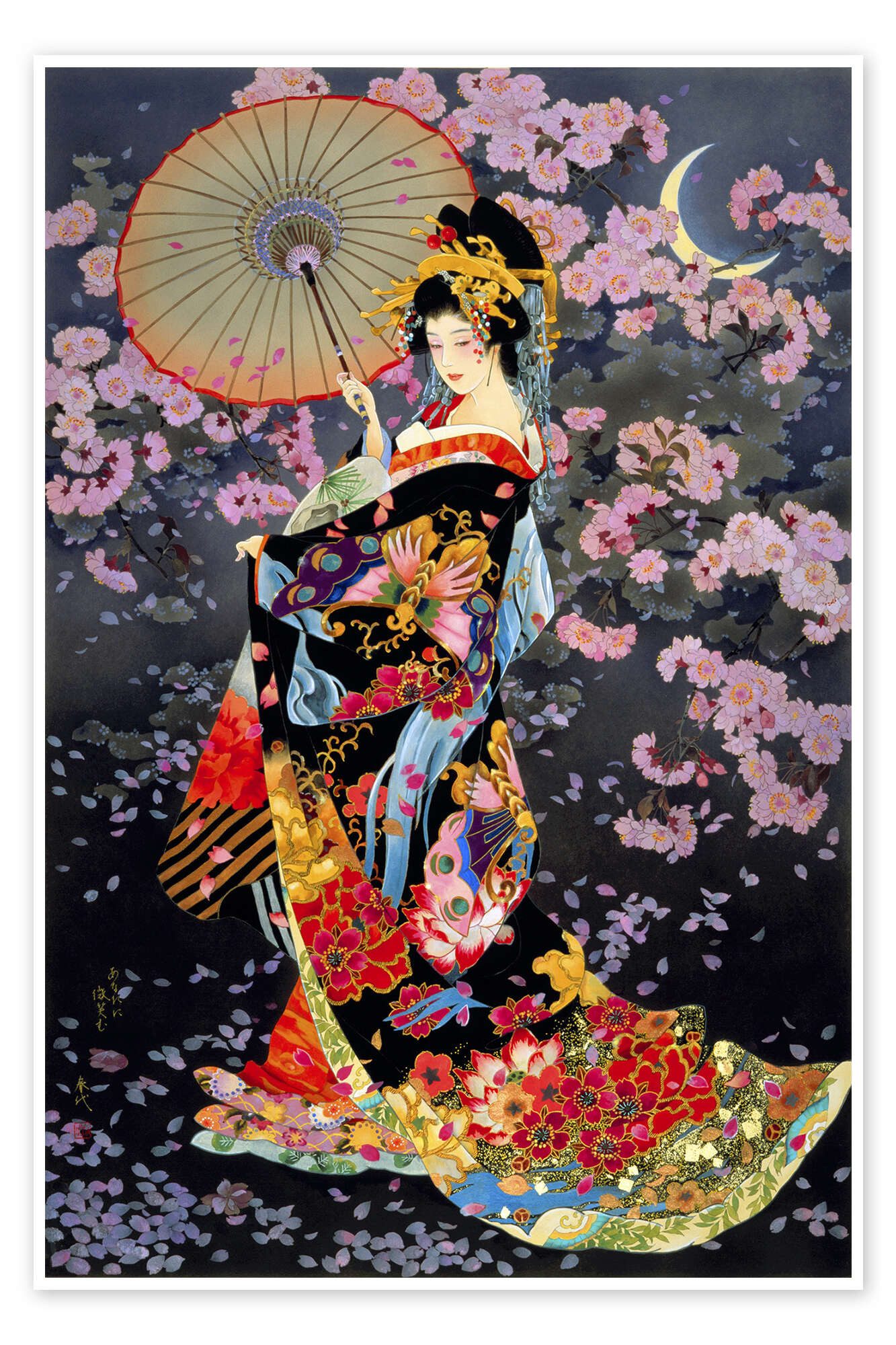 Posterlounge Wandbild Yozakura, Haruyo Morita, erhältlich als Poster, Leinwandbild, Wandsticker oder Acrylglasbild