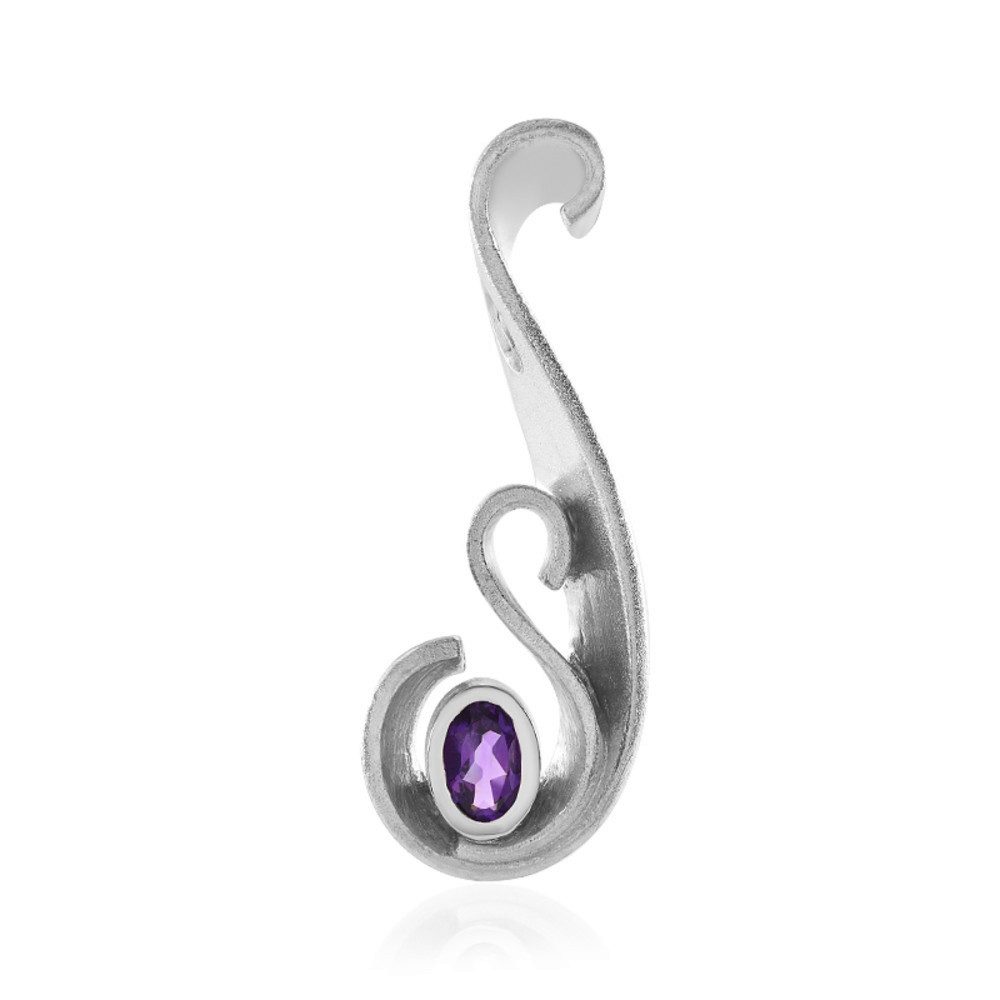 Cavill Kettenanhänger Cavill Sibirischer Amethyst 0,34 ct Silberanhänger oval, platiniert (1-tlg)