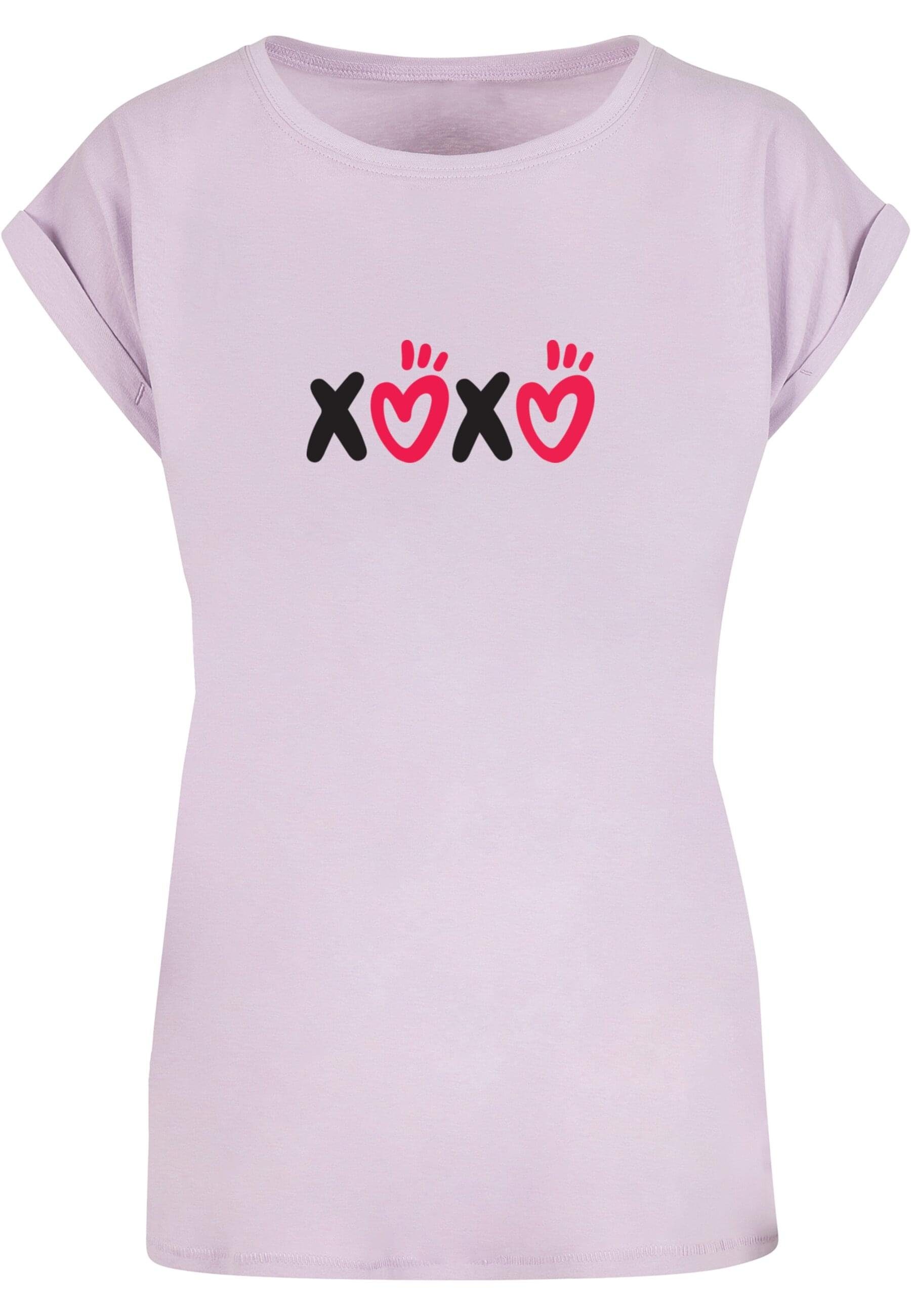 Valentines ( - Day Ladies Tee T-Shirt Shoulder XOXO 1-tlg) Merchcode Damen Extended