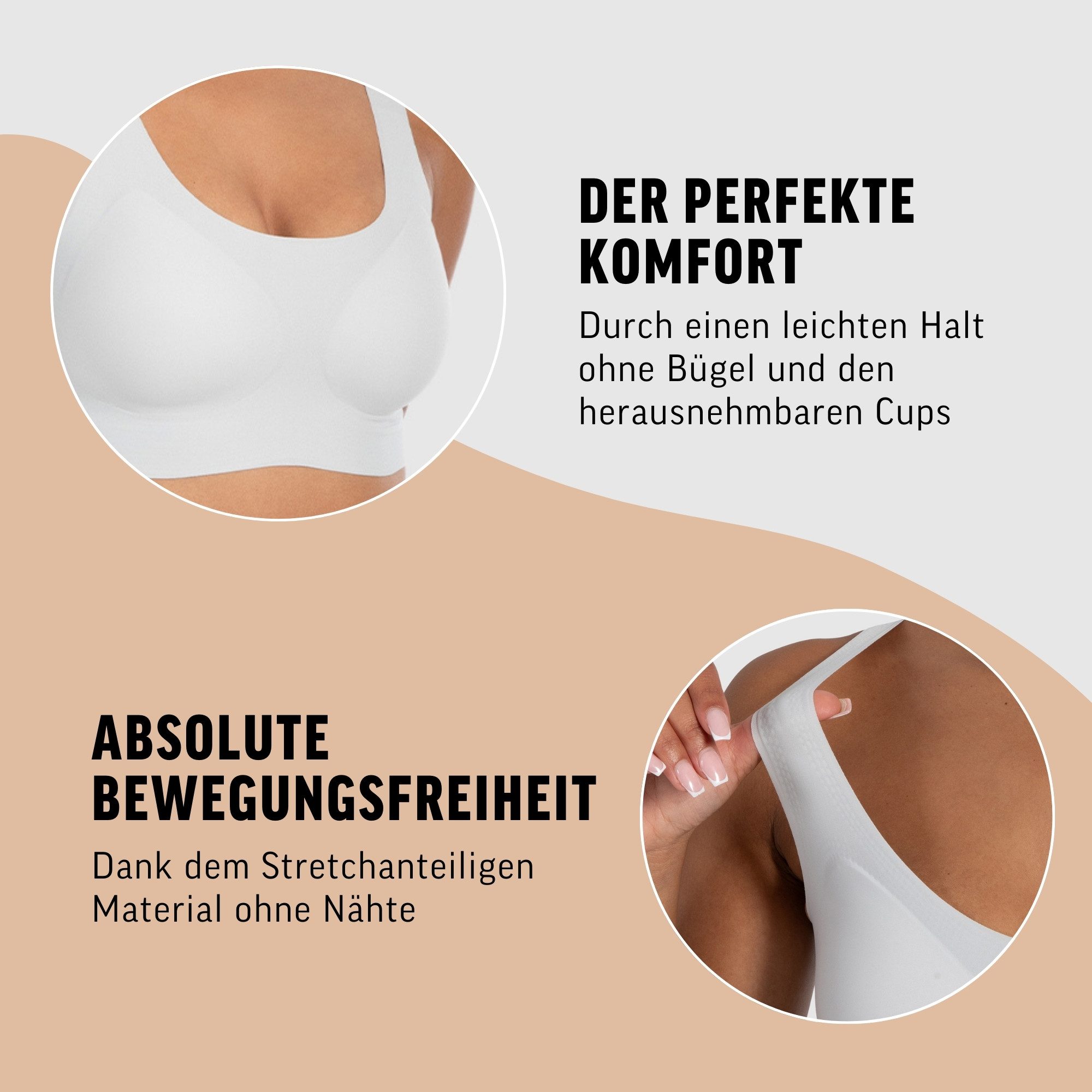 Smilodox Bralette Nysa, Plunge Bralette, leicht bügellos Komfort BH, anpassbare Träger Hochwertige Unterwäsche, dehnbarer Stoff, Plunge Ausschnitt
