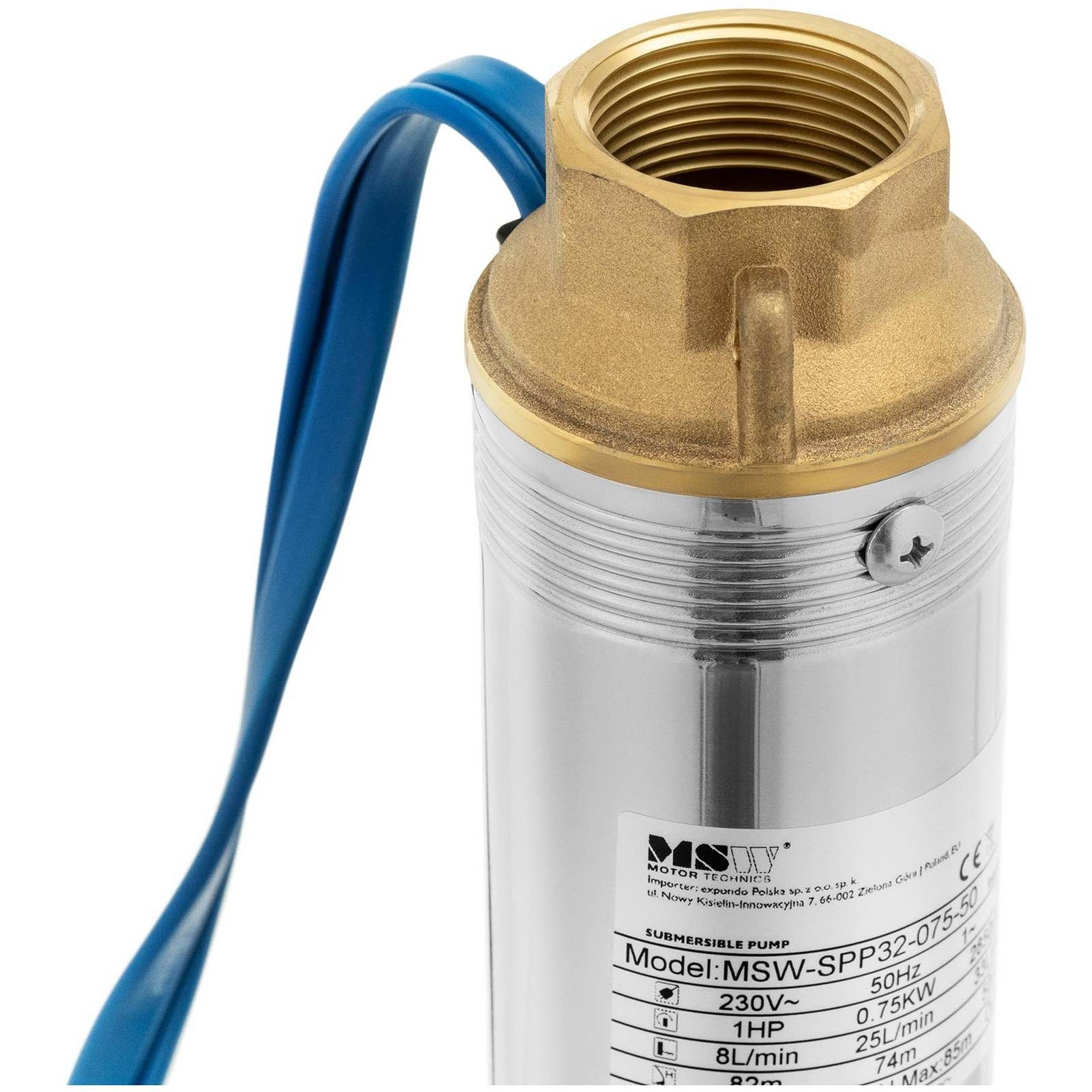 MSW Tiefbrunnenpumpe 3.800 l/h Brunnenpumpe Tauchpumpe günstig online kaufen