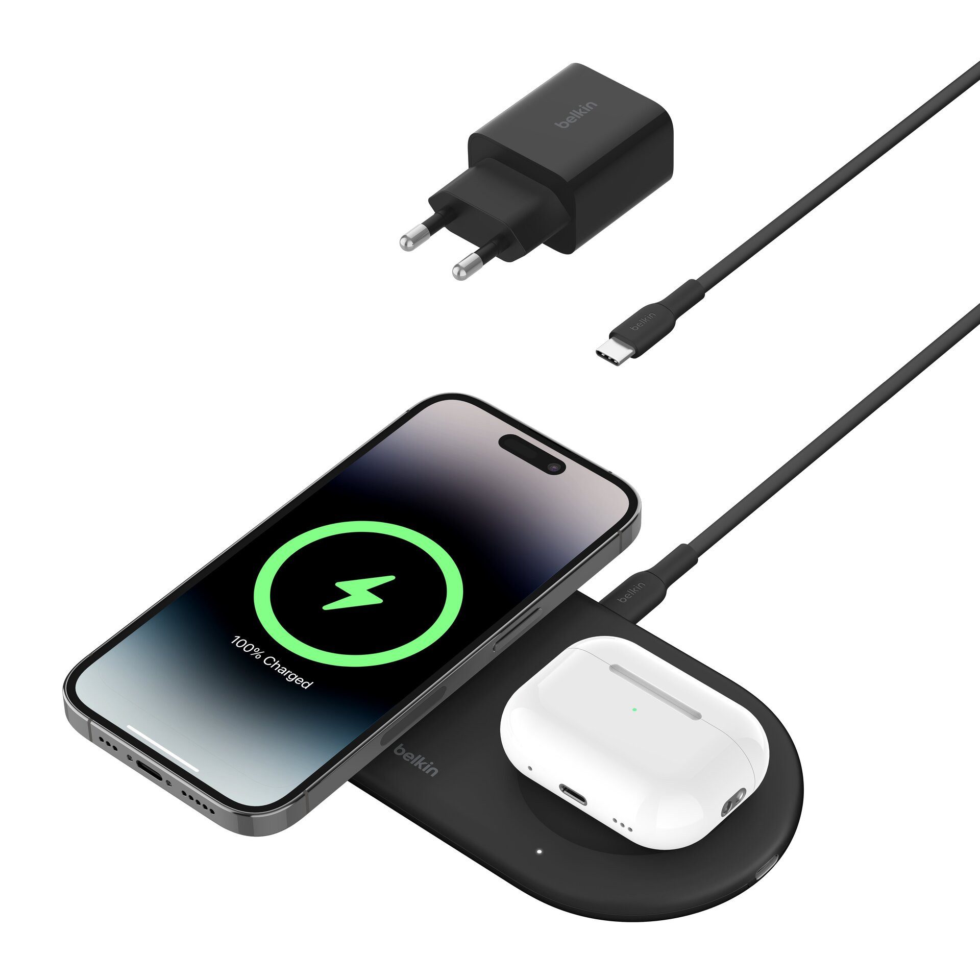 Belkin BOOST CHARGE PRO 2in1 Ladepad Qi2 15 Watt Wireless Charger