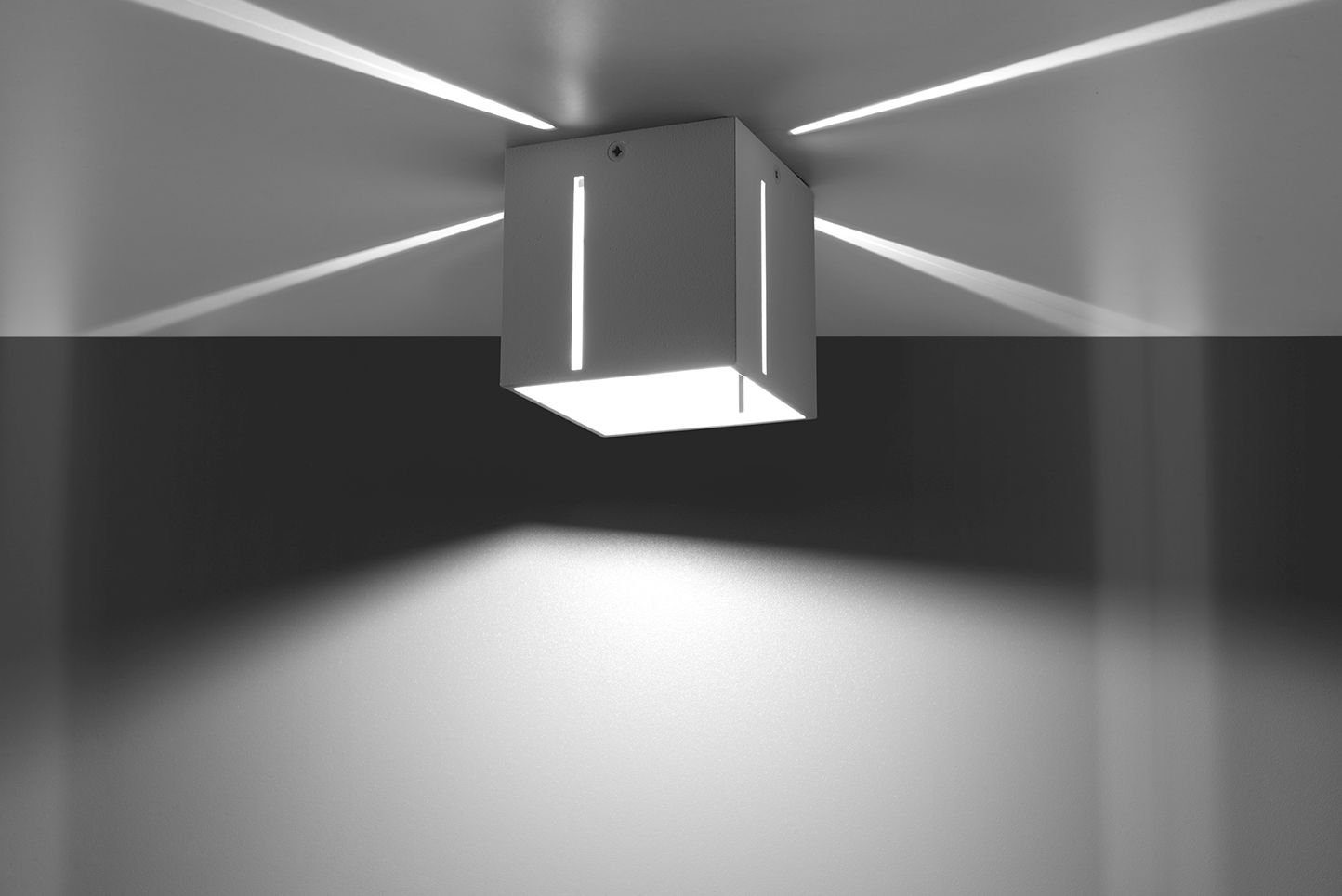 Wohnzimmer Licht-Erlebnisse LED Warmweiß, eckig FUFIA, Aluminium 10x10x10cm klein Deckenlampe Weiß Deckenleuchte G9 wechselbar, Flur