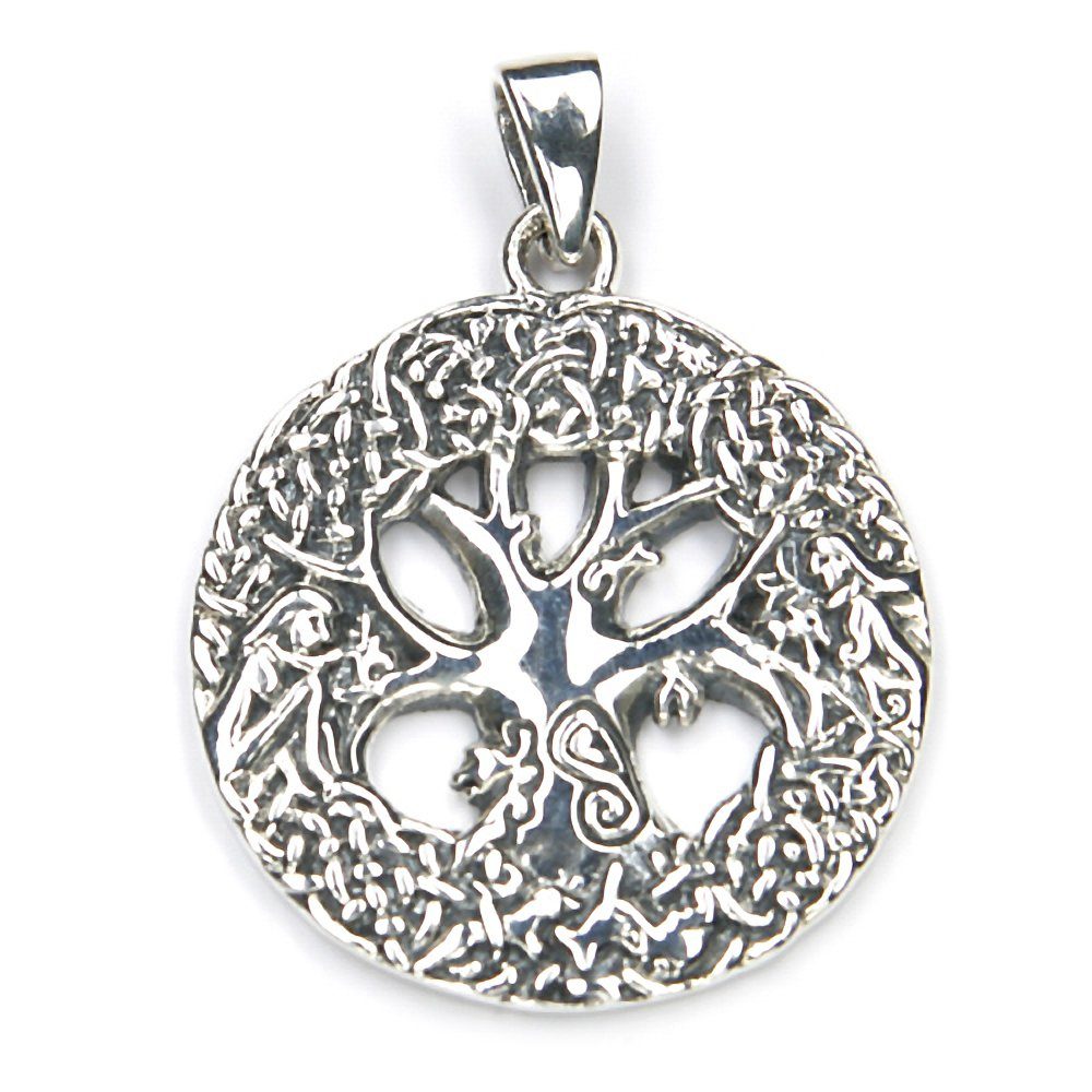 NKlaus Kettenanhänger Kettenanhänger Baum des Lebens 2,8cm Amulett Silb, 925 Sterling Silber Silberschmuck für Damen