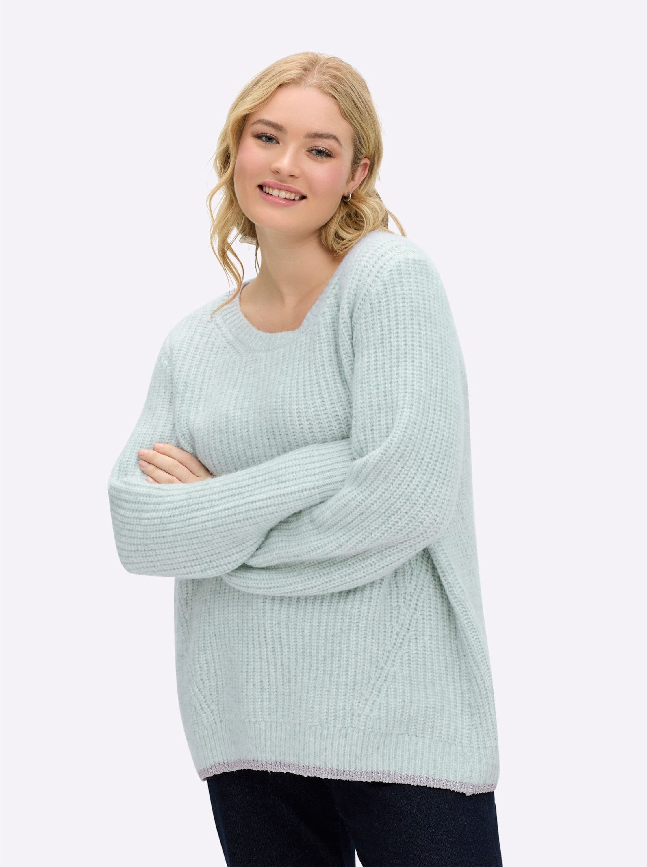 Sheego Strickpullover Pullover Langarm