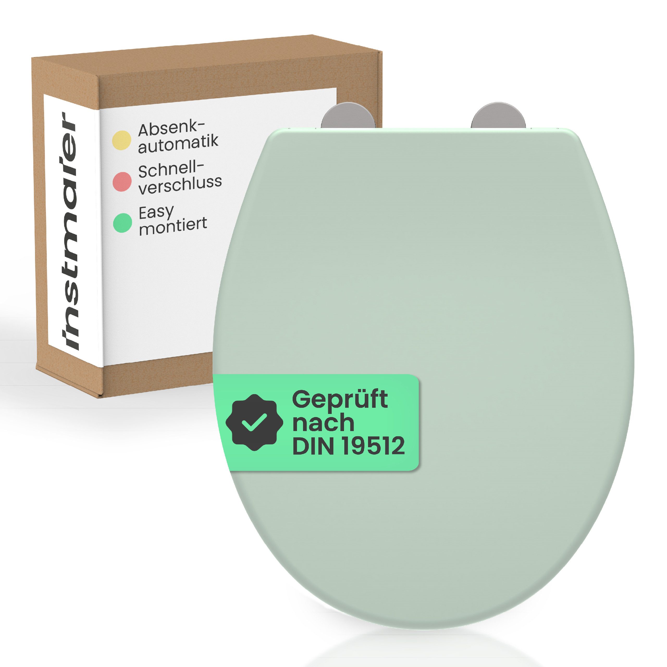 instmaier WC-Sitz instmaier Helma, Toilettendeckel mit Absenkautomatik, Absenkautomatik, zur Reinigung abnehmbar, Duroplast