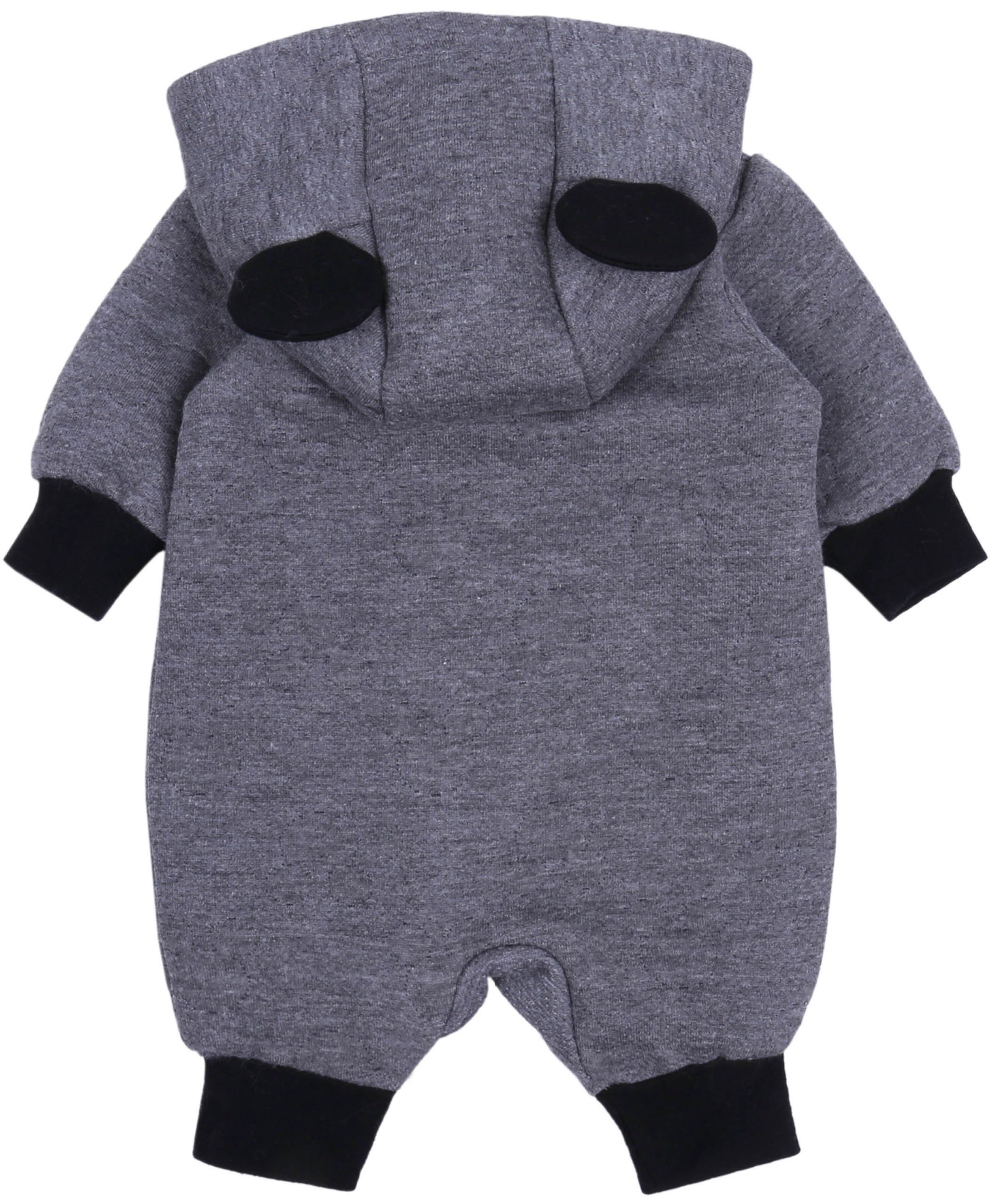 Sarcia.eu Strampler Grauer Trainingsanzug für Baby mit Kapuze Mickey Mouse 3-6 Monate