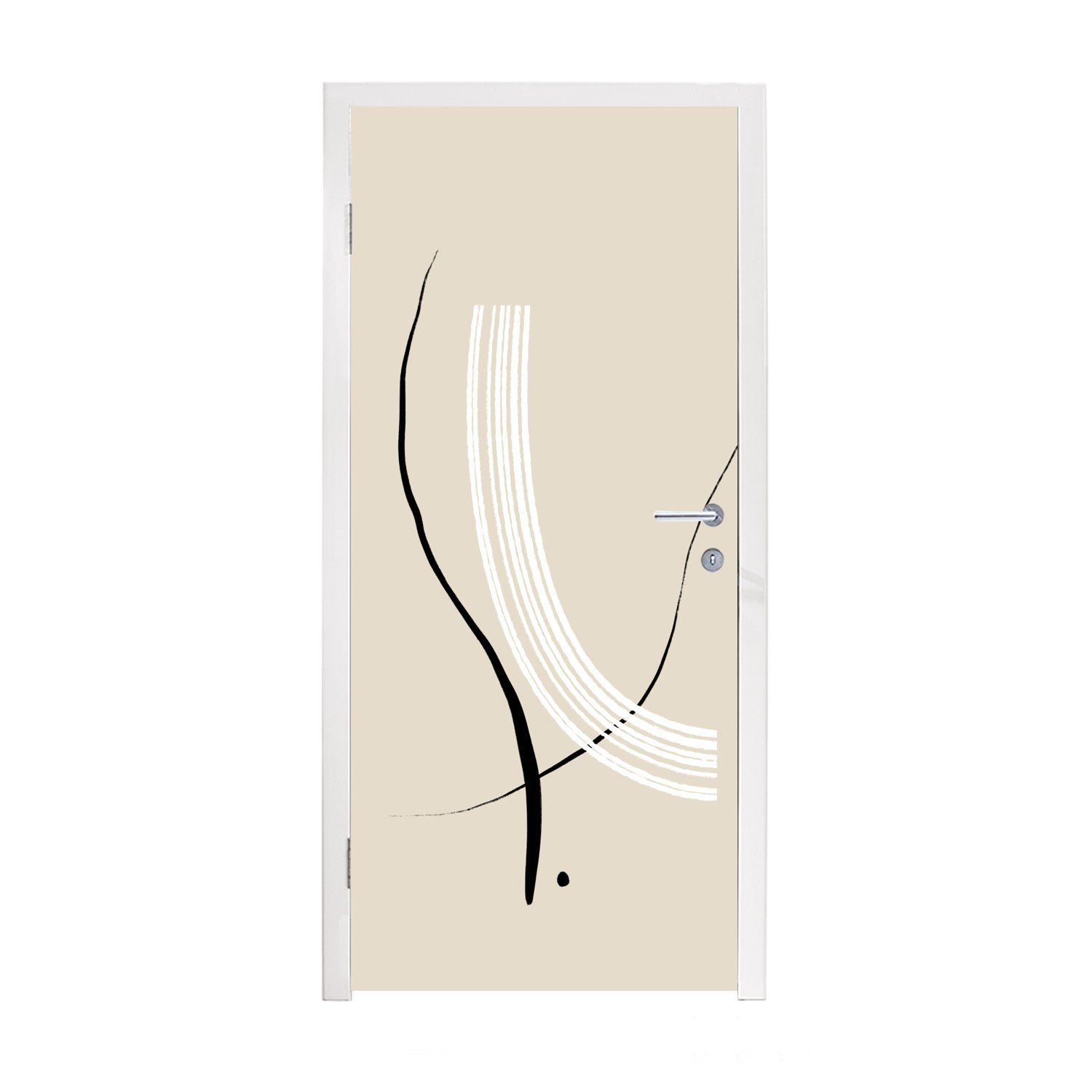 MuchoWow Türtapete Linie - Pastell - Gestaltung, Matt, bedruckt, (1 St), Fototapete für Tür, Türaufkleber, 75x205 cm | Türtapeten