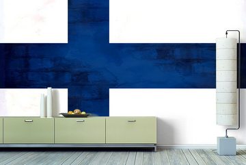 WandbilderXXL Fototapete Finnland, glatt, Länderflaggen, Vliestapete, hochwertiger Digitaldruck, in verschiedenen Größen