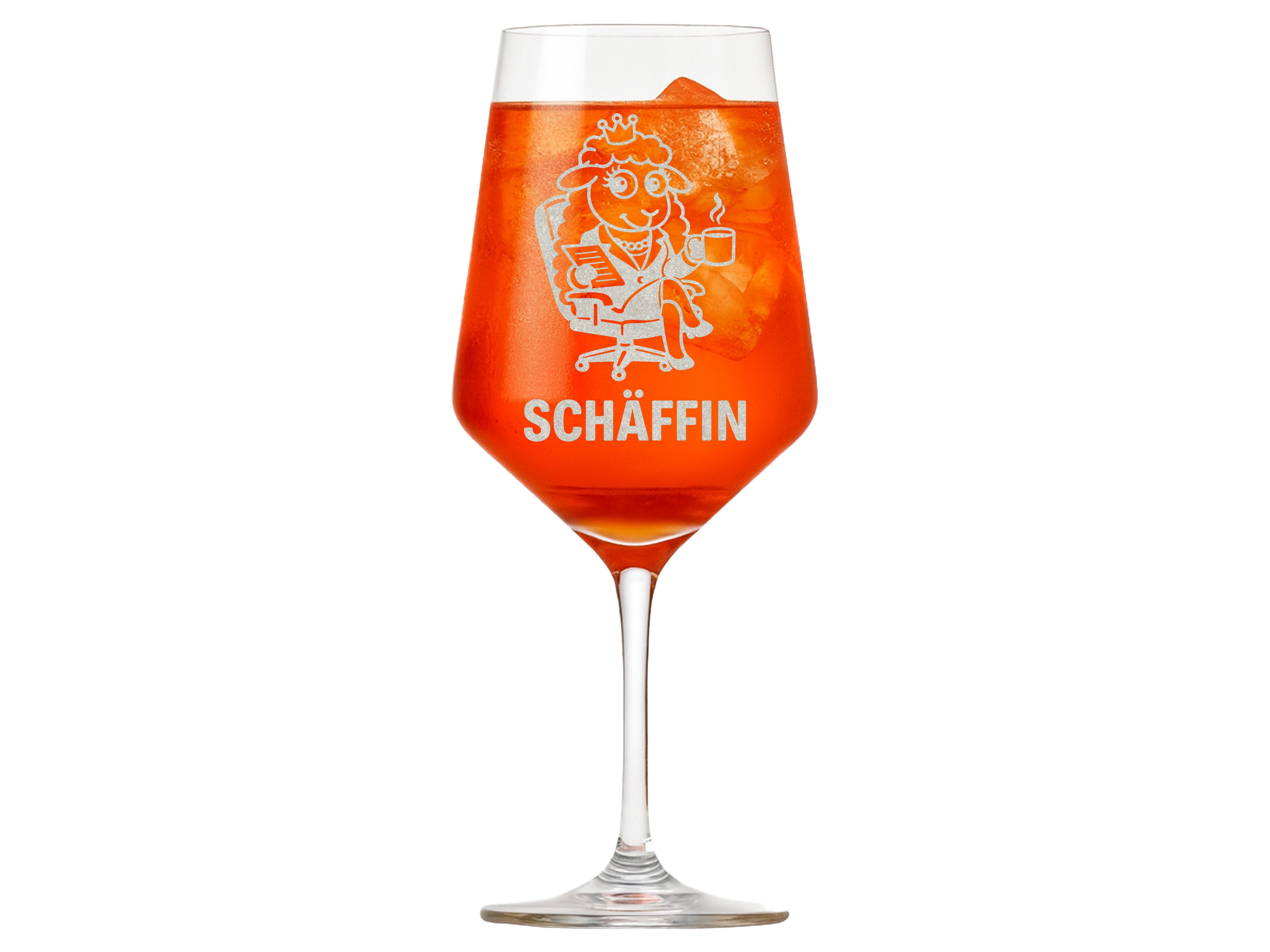 eXODA Weinglas Weinglas Gravur Puppa Schaf die Schäffin 350ml spülmaschinenfest, 1-tlg., Glas, Atemberaubende Darstellung