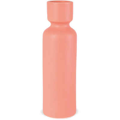 matches21 HOME & HOBBY Dekovase Keramikvase Flasche Dekovase matt apricot orange Ø 6x20 cm (1 St)