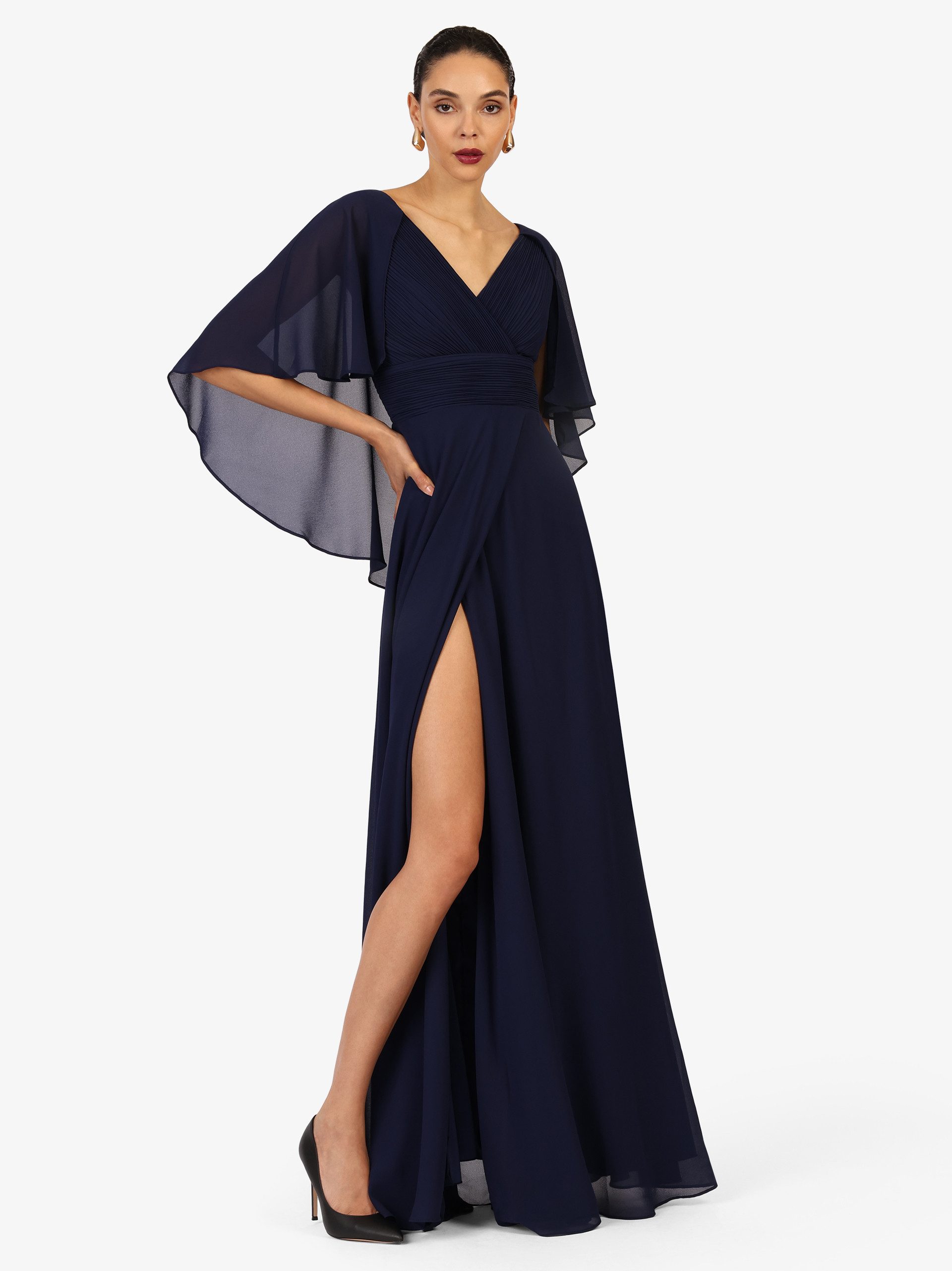 Kraimod Abendkleid mit Flügelärmeln & Falten-Top