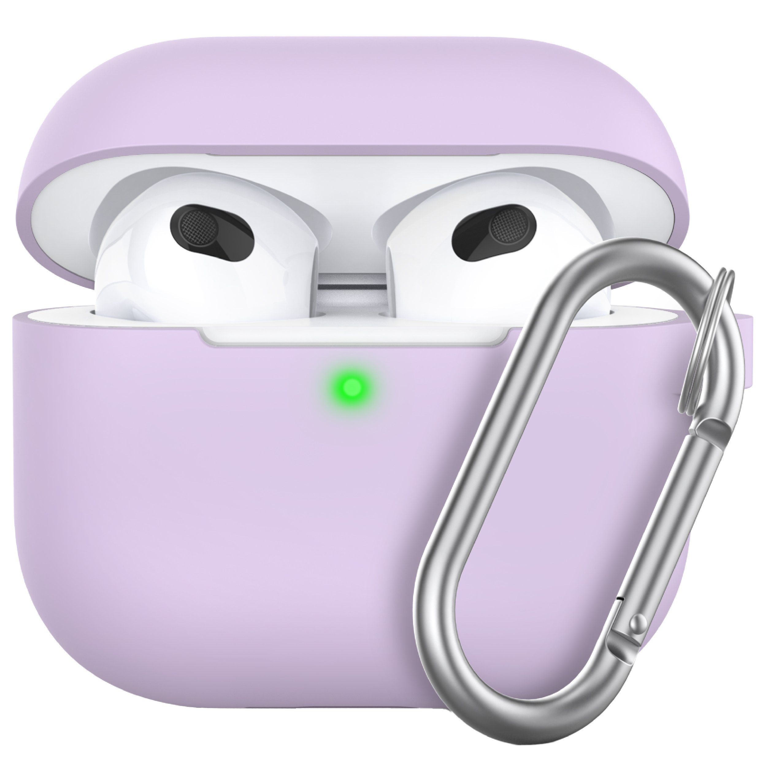 KeyBudz Kopfhörer-Schutzhülle Elevate für AirPods 3. Generation mit Karabiner, Silikon