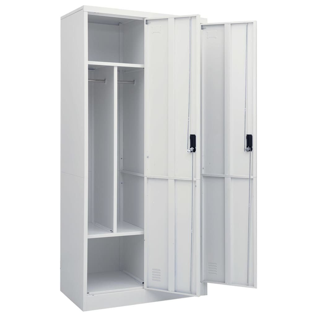 vidaXL Stahl Kleiderschrank Hellgrau Kleiderschrank cm (1-St) 80x50x180