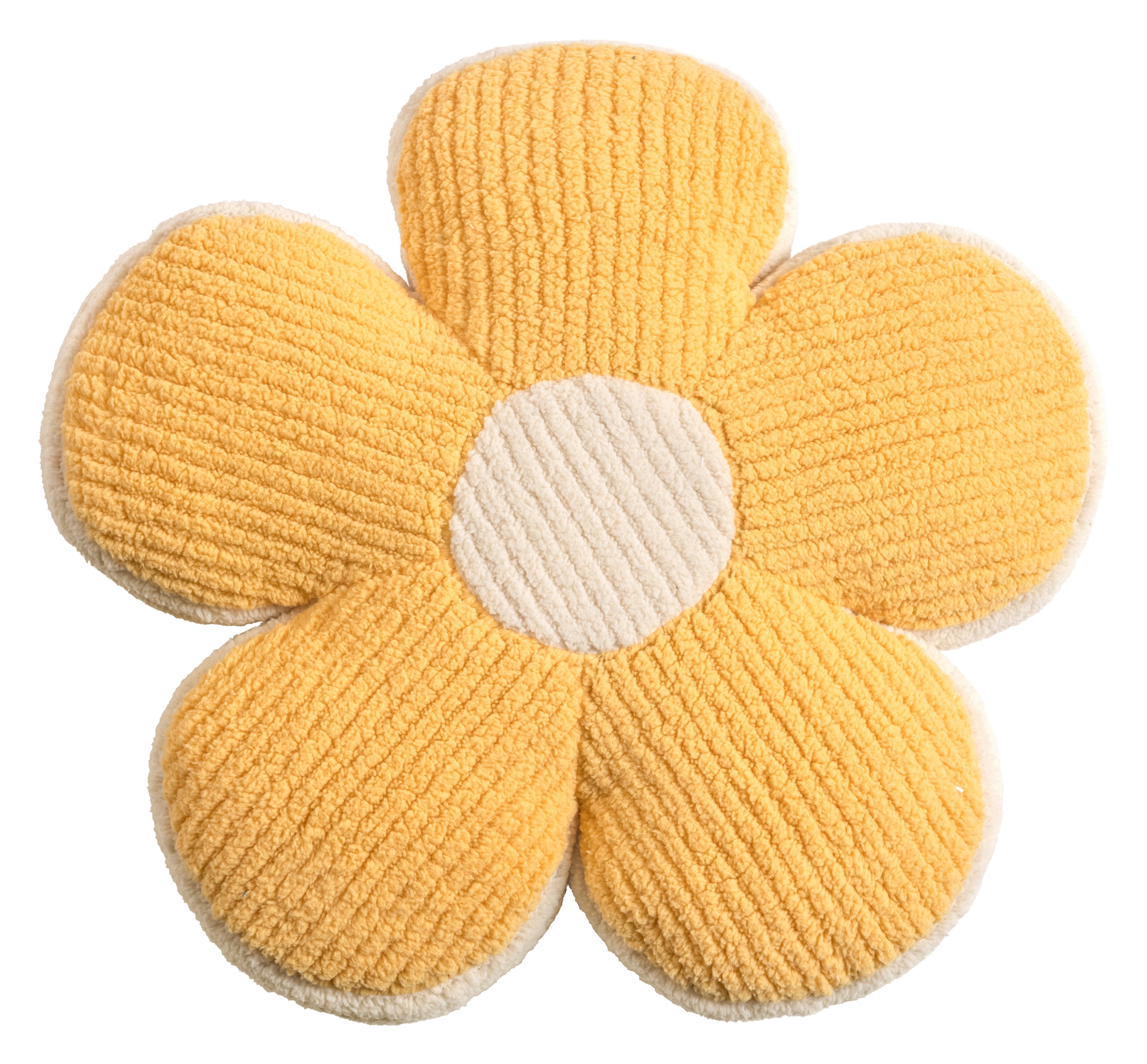 Magma Heimtex Dekokissen BONNY Blumenkissen, Blumenkissen aus Cord – Kuschelige Blütenfreude in Gelb & Rose