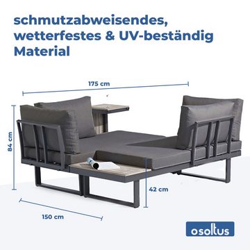 osoltus Gartenlounge-Set osoltus Aluminium Lounge Set Sofa Ecklounge Gartenlounge Delft GRAU