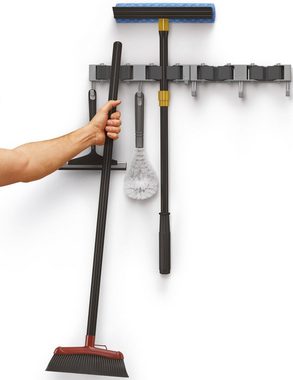 Metaltex Hakenleiste Hang-up, (Set, 2 St), Wandhalterung für Besen und Putzgeräte