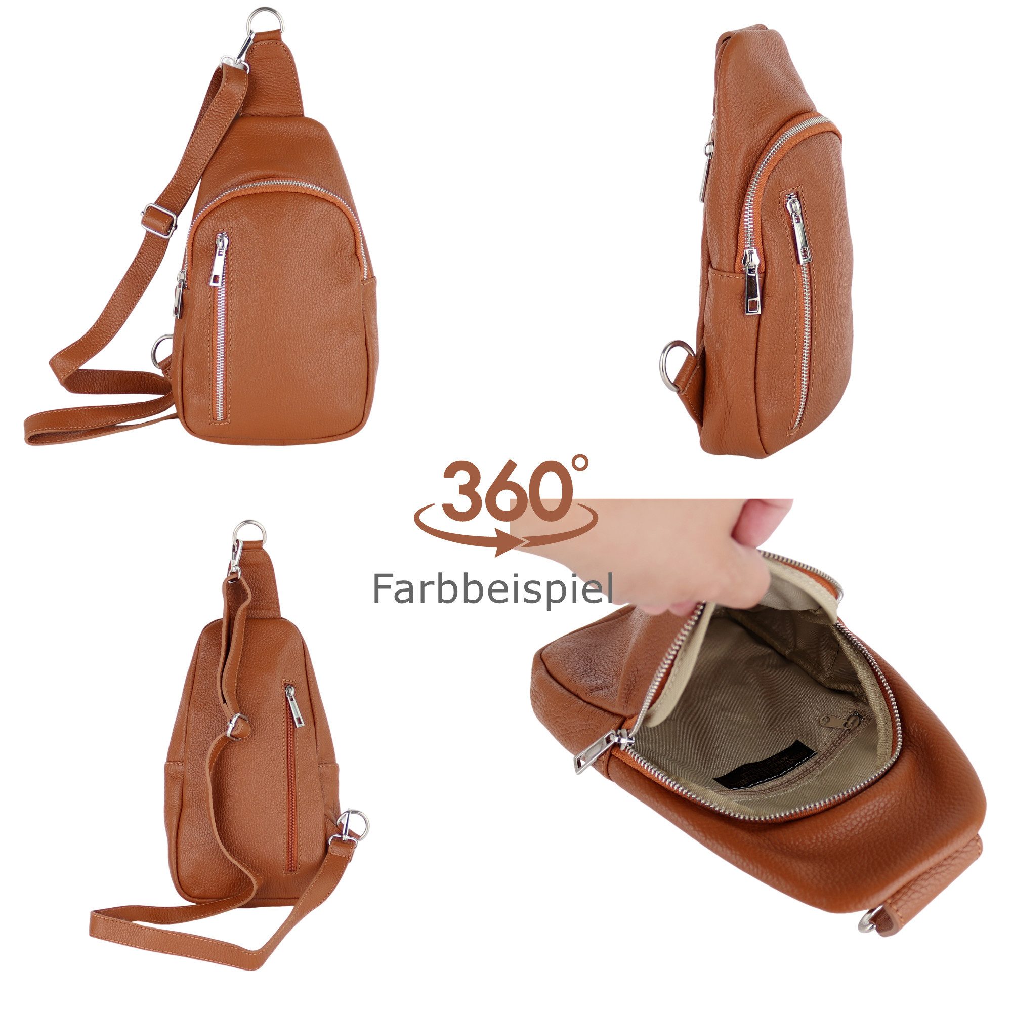 MIRROSI Umhängetasche Sling Bag,Brusttasche, aus Echtleder, günstig online kaufen