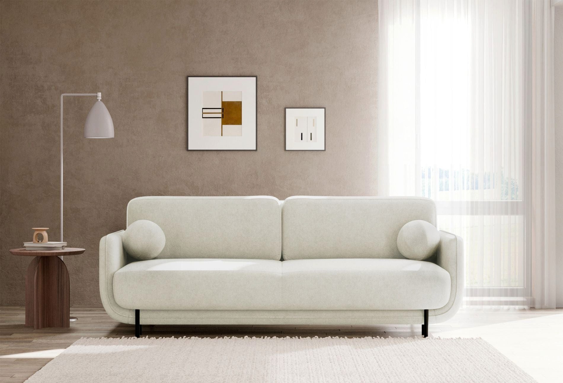 Selsey Schlafsofa, 3-Sitzer mit DL-Schlaffunktion, Bettkasten und Strukturstoff
