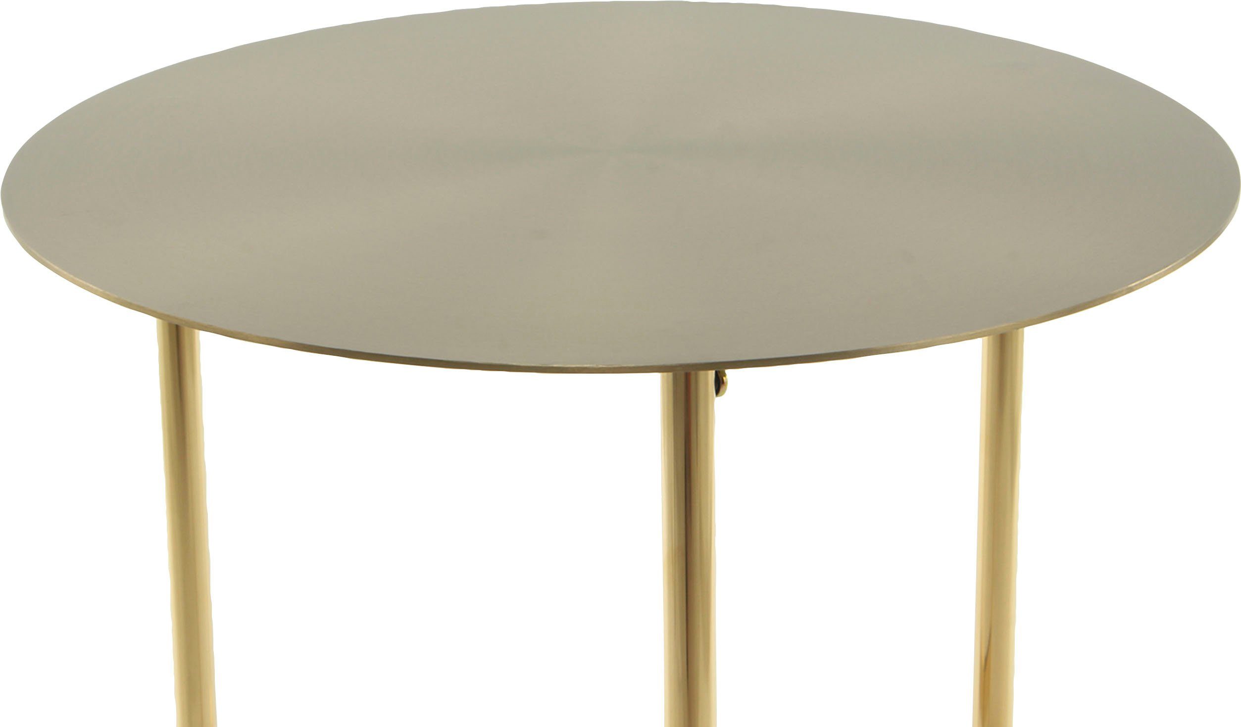 Kayoom Beistelltisch runde Ablagefläche aus Gestelldesign Gold minimalistisches Pema, Edelstahl