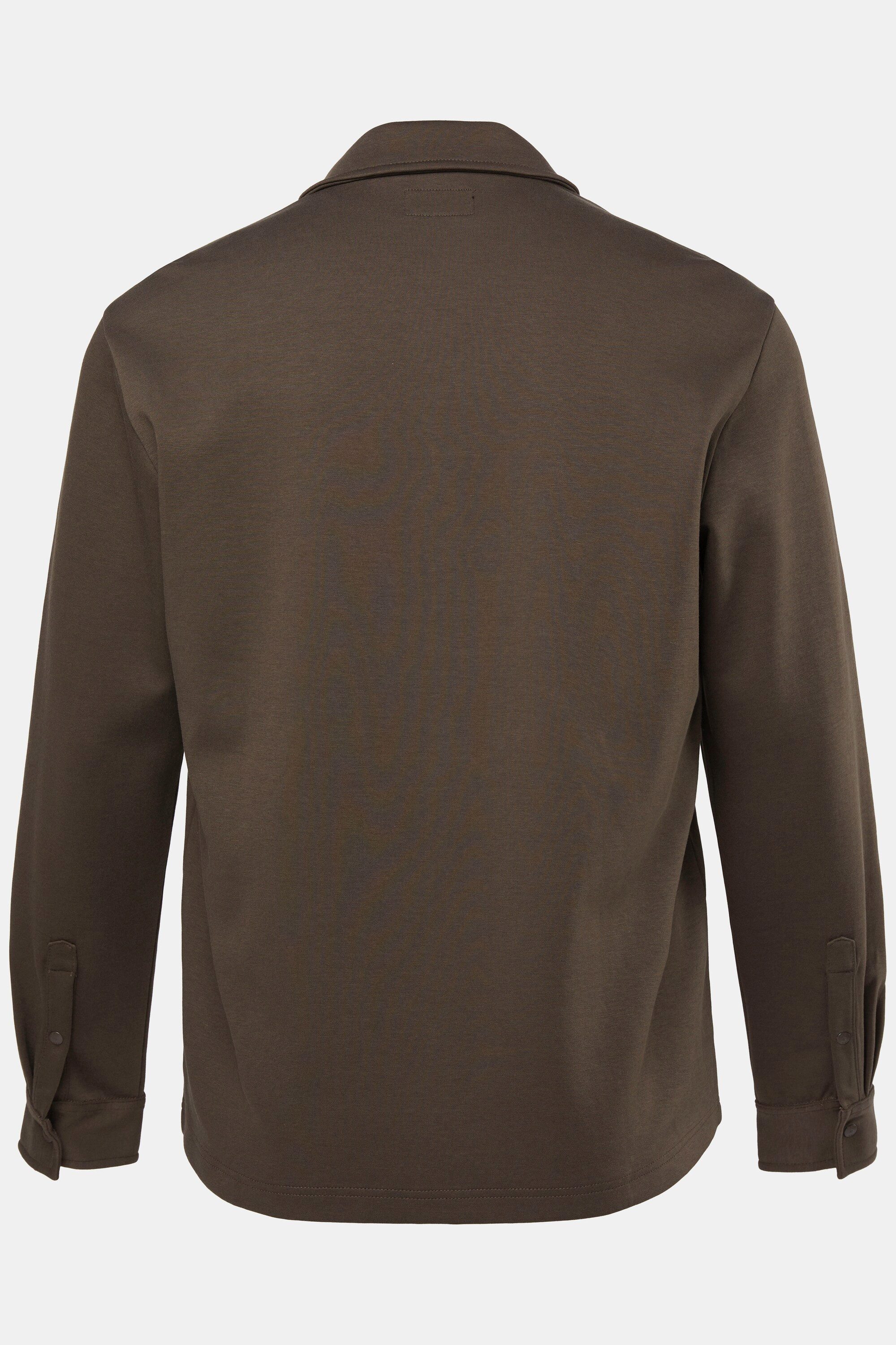 Men Plus Businesshemd Jersey-Overshirt FLEXLASTIC® Langarm Hemd