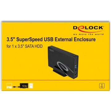 Delock PC-Gehäuse Externes Gehäuse für 3.5″ SATA HDD mit SuperSpeed USB (USB 3.2 Gen 1)