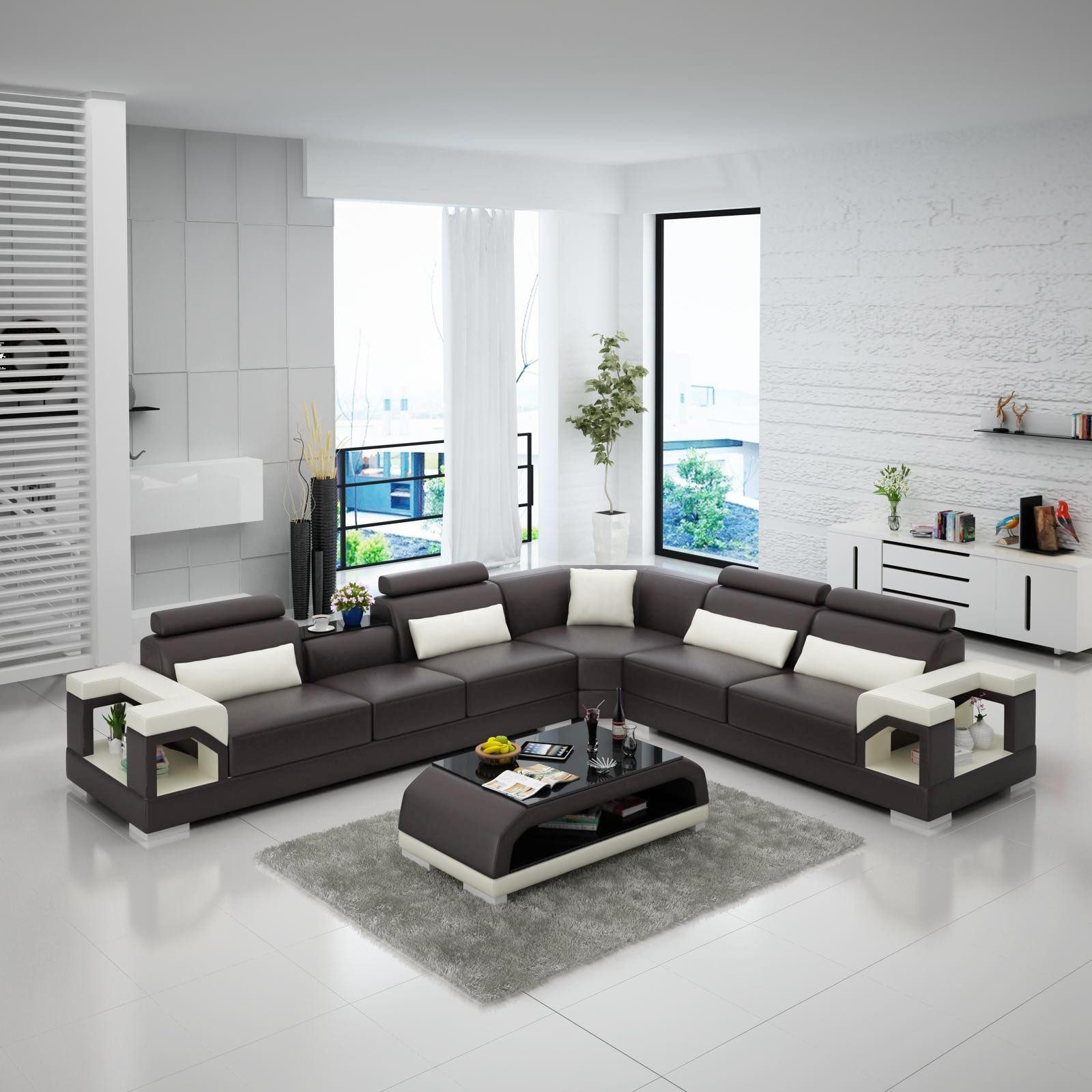 Xlmoebel Ecksofa Designer Ledercouch Wohnlandschaft L-Form Polstergarnitur, Hergestellt in Europa