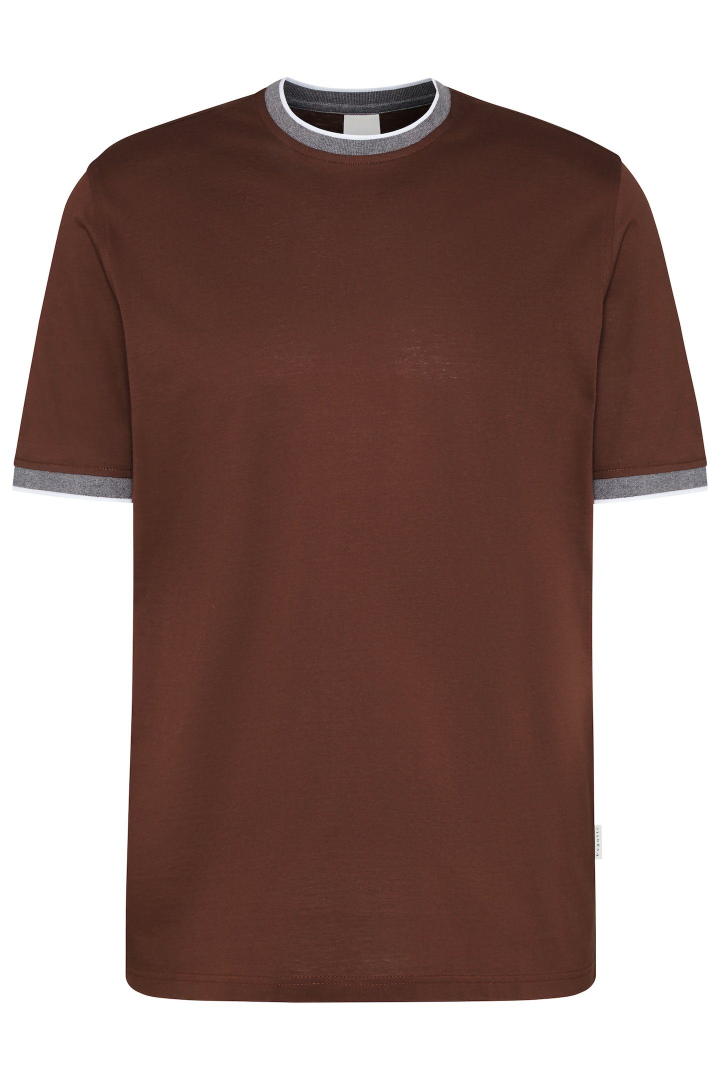 bugatti T-Shirt mit Kontraststreifen rost