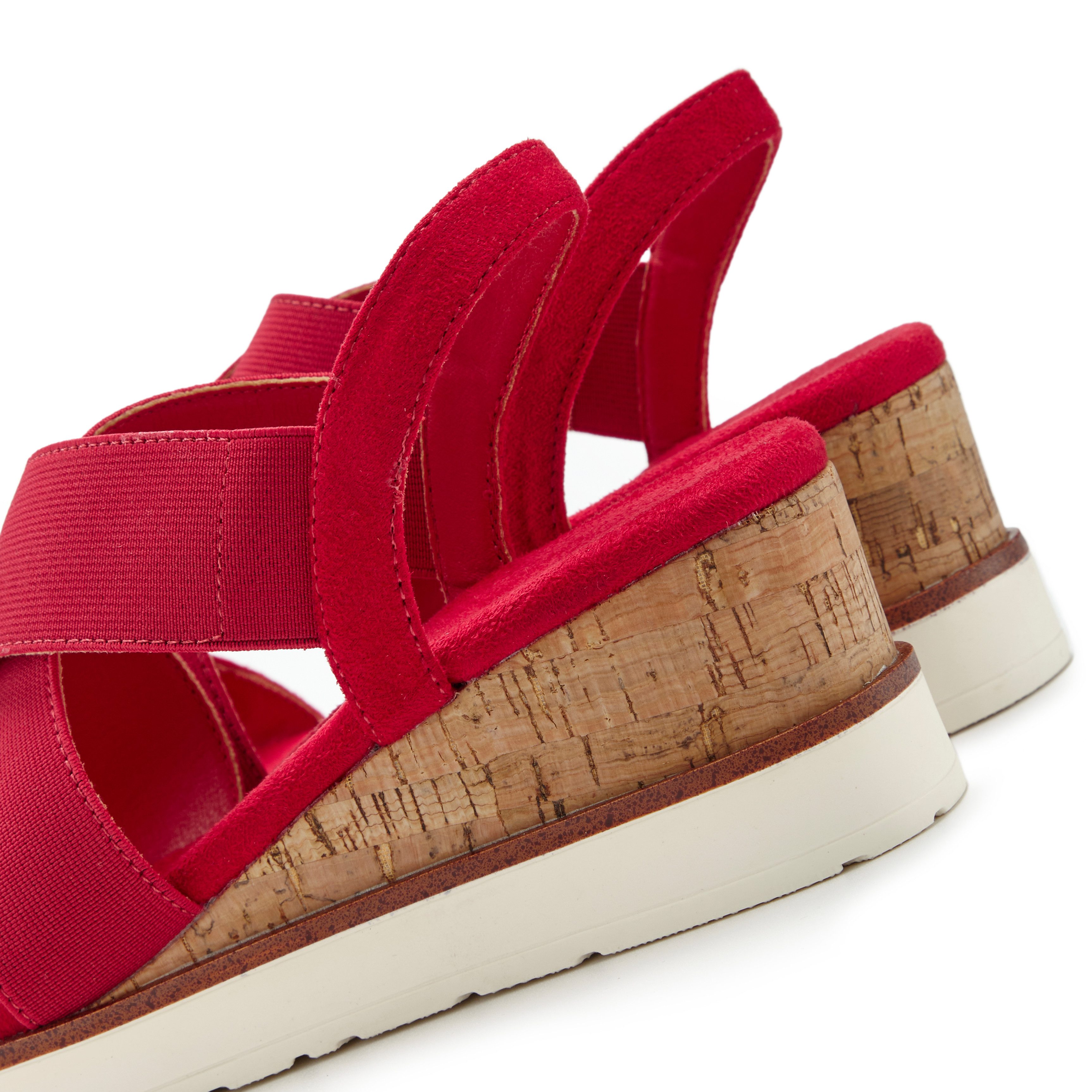 LASCANA Sommerschuh, offener Schuh, Sandale, Keilsandalette, Sandalette mit elastischen Riemchen VEGAN