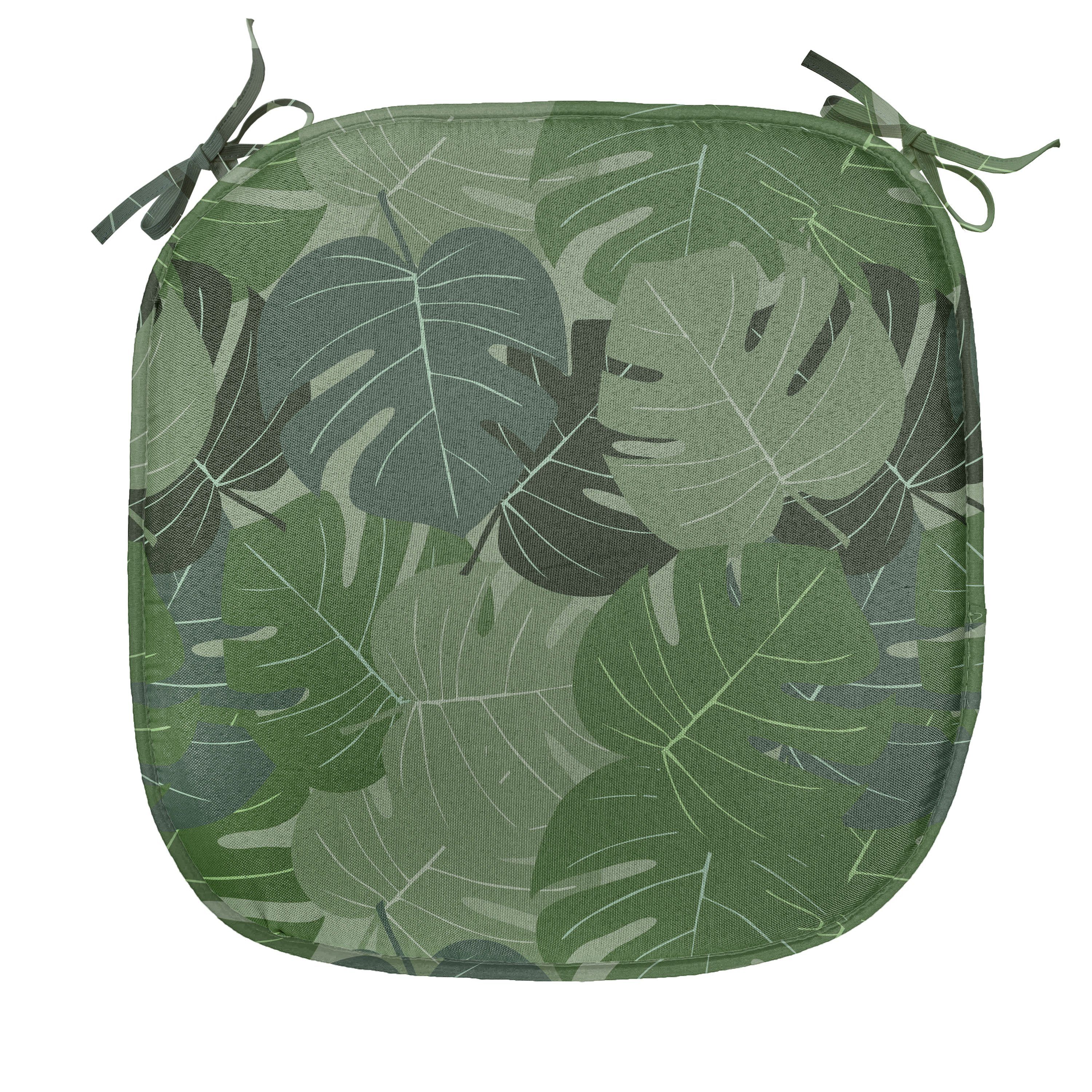 Palmblätter Kissen Dekoratives Waldgrün Riemen für mit Stuhlkissen Camo wasserfestes Abakuhaus Küchensitze,