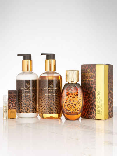 Georg Stiels Eau de Parfum "Sera D'Oro" inkl. Tester + Bodywash & -lotion, mit floralen & warmen Noten, 18 % Parfümölanteil
